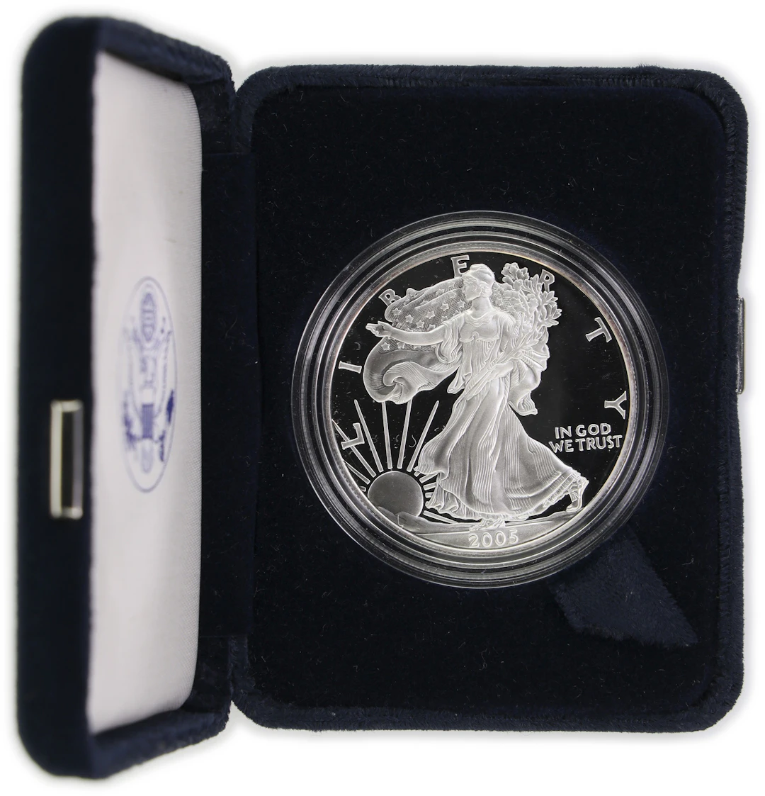 (1 oz, 31.104 g ASW). 2005-W American Silver Eagle. Proof.