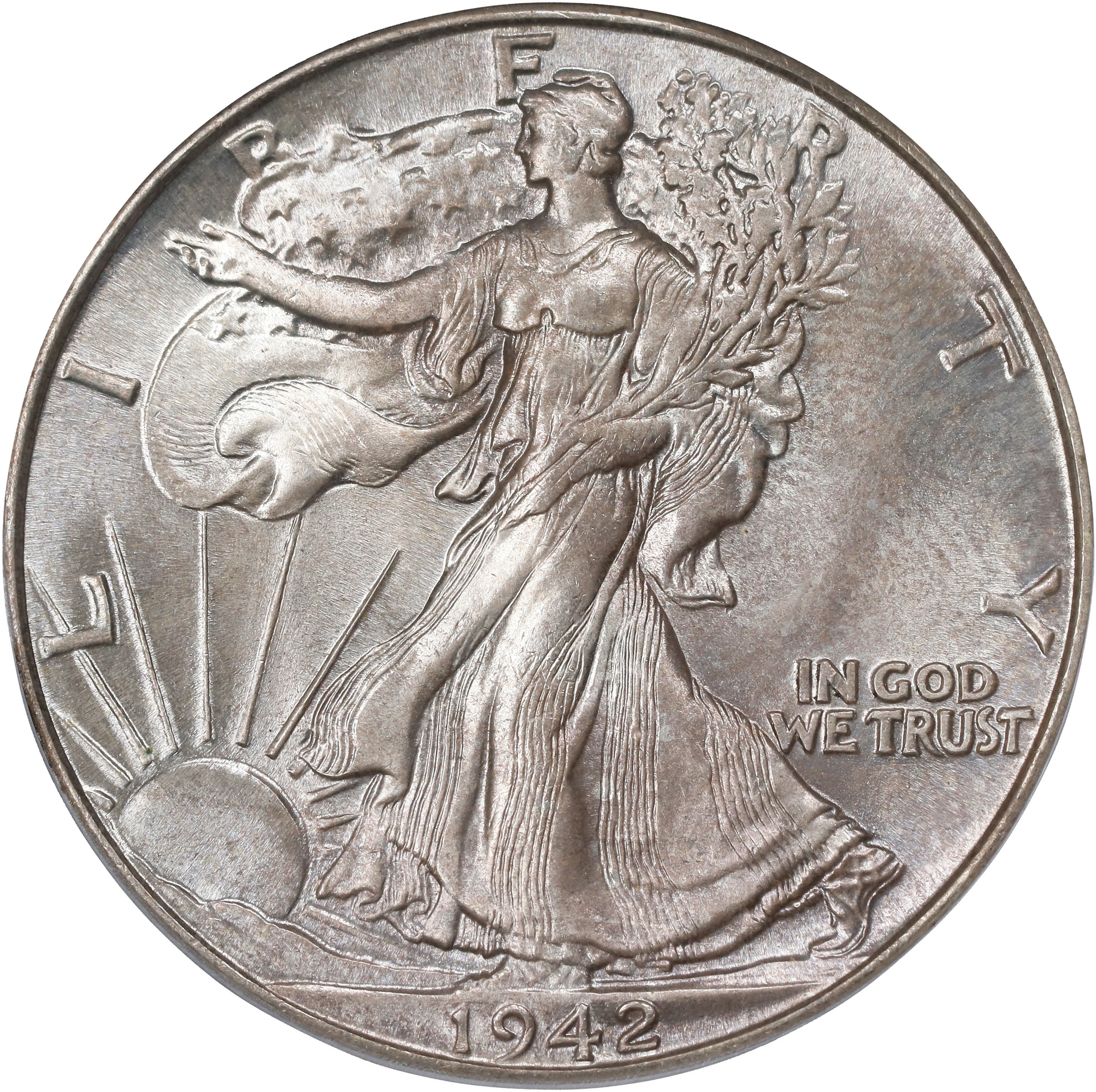 1942 Walking Liberty Half Dollar. MS-66 (PCGS).