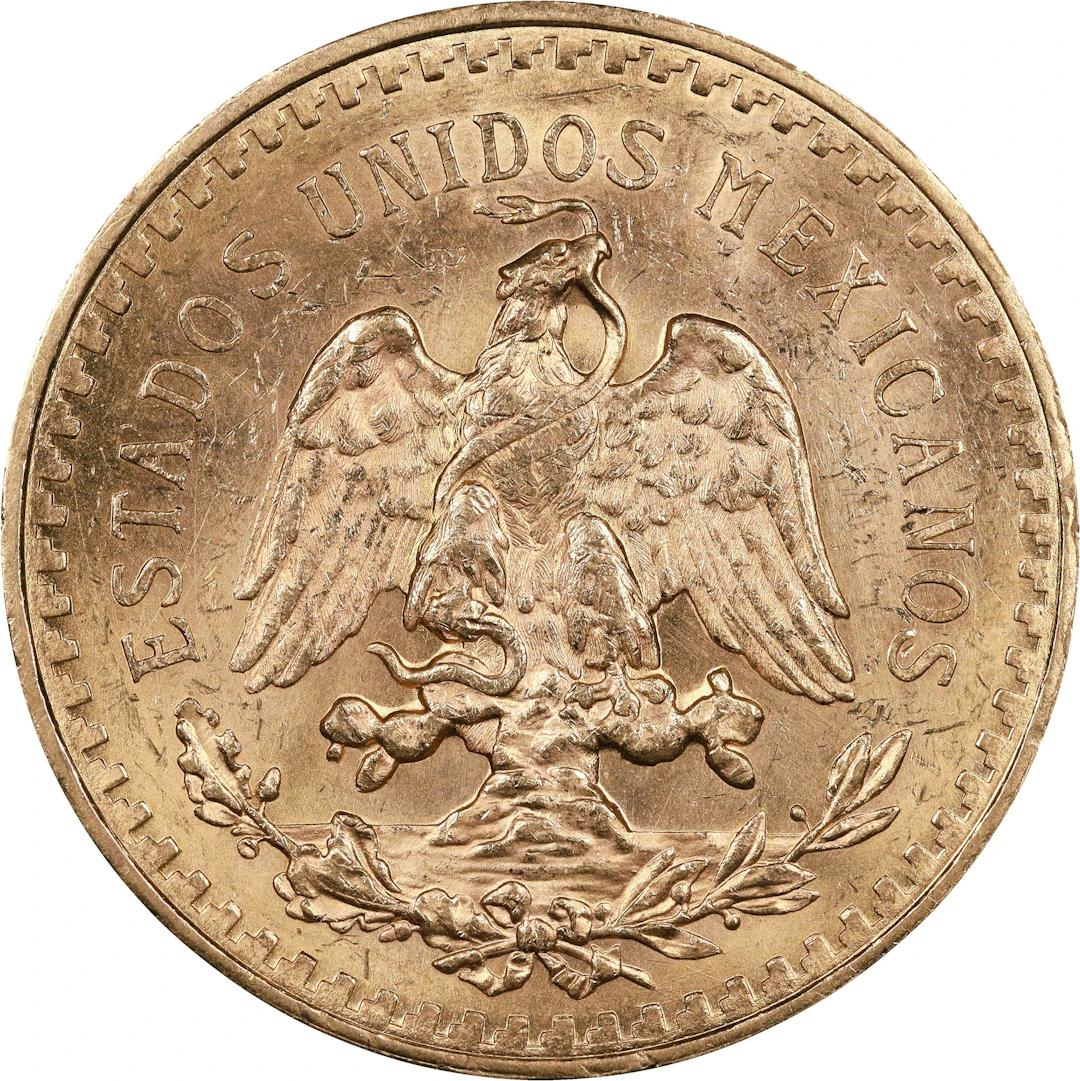 (1.206 oz, 37.499 g AGW). Mexico. 1931 Gold 50 Pesos.