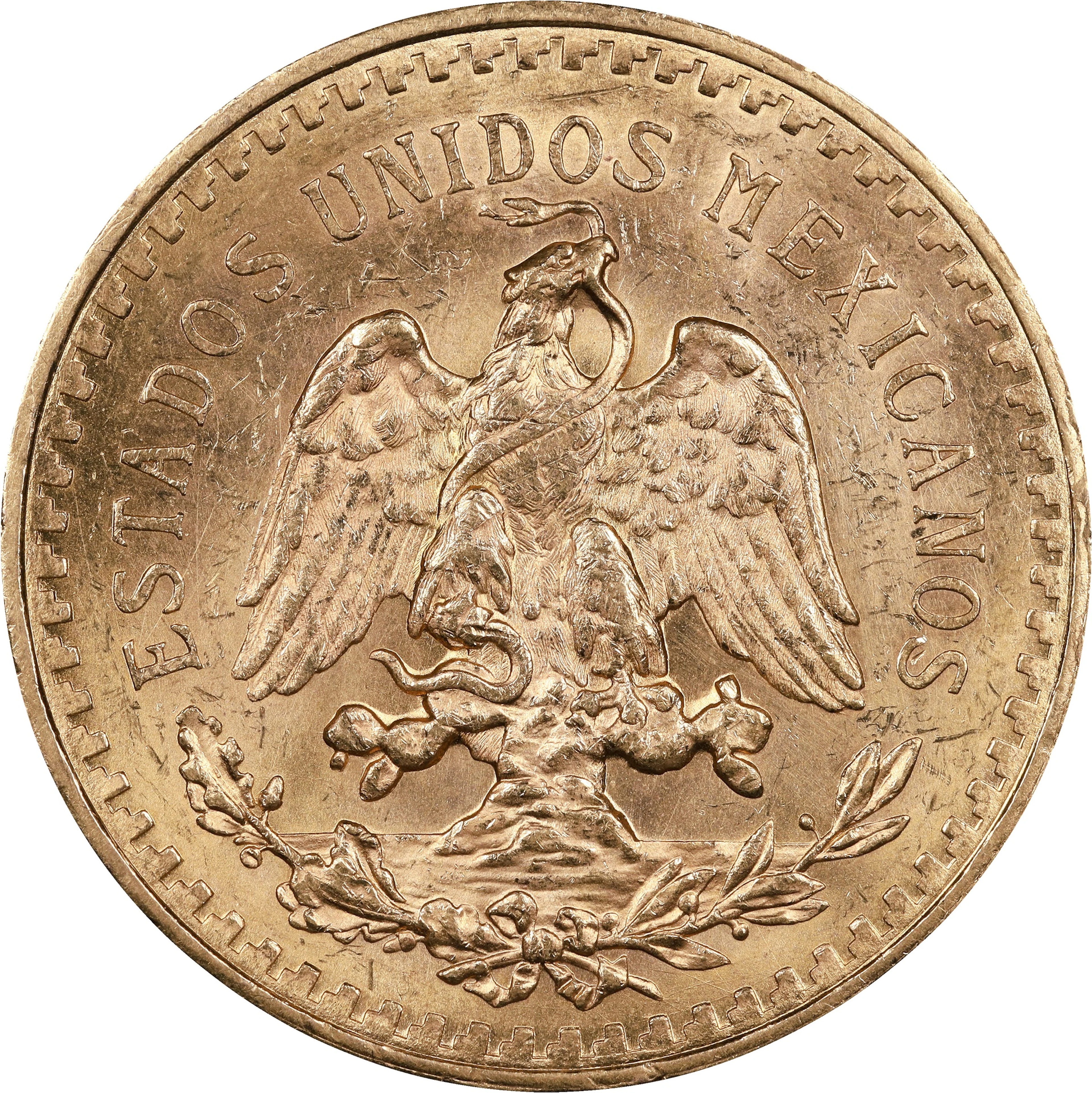 (1.206 oz, 37.499 g AGW). Mexico. 1931 Gold 50 Pesos.