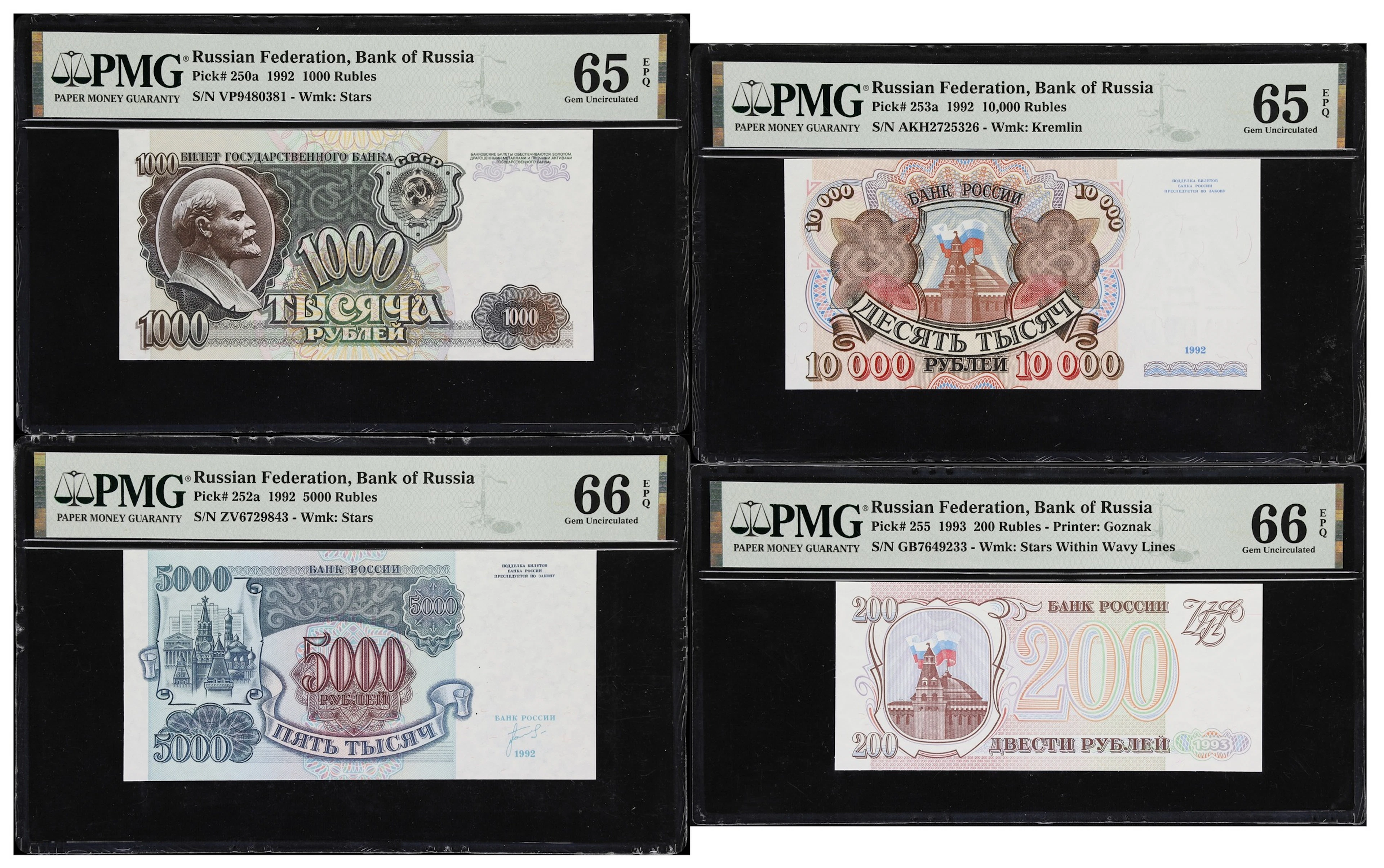 (t) RUSSIA--MISCELLANEOUS. Lot of (4). Gosudarstvenniy Bank & Bank