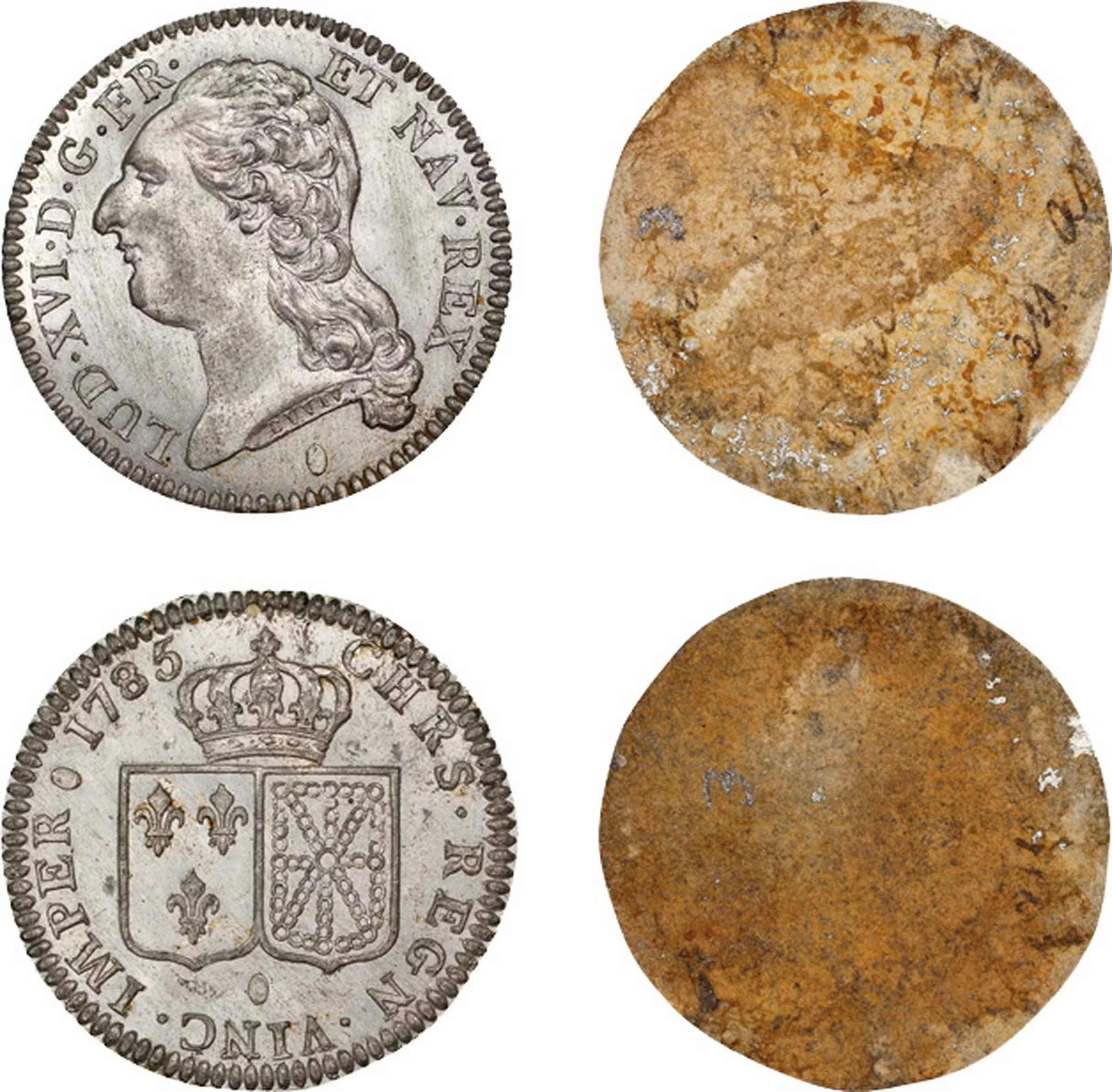 FRANCE. Kingdom. Duo of White Metal Mated Pair Clichés or Trials for