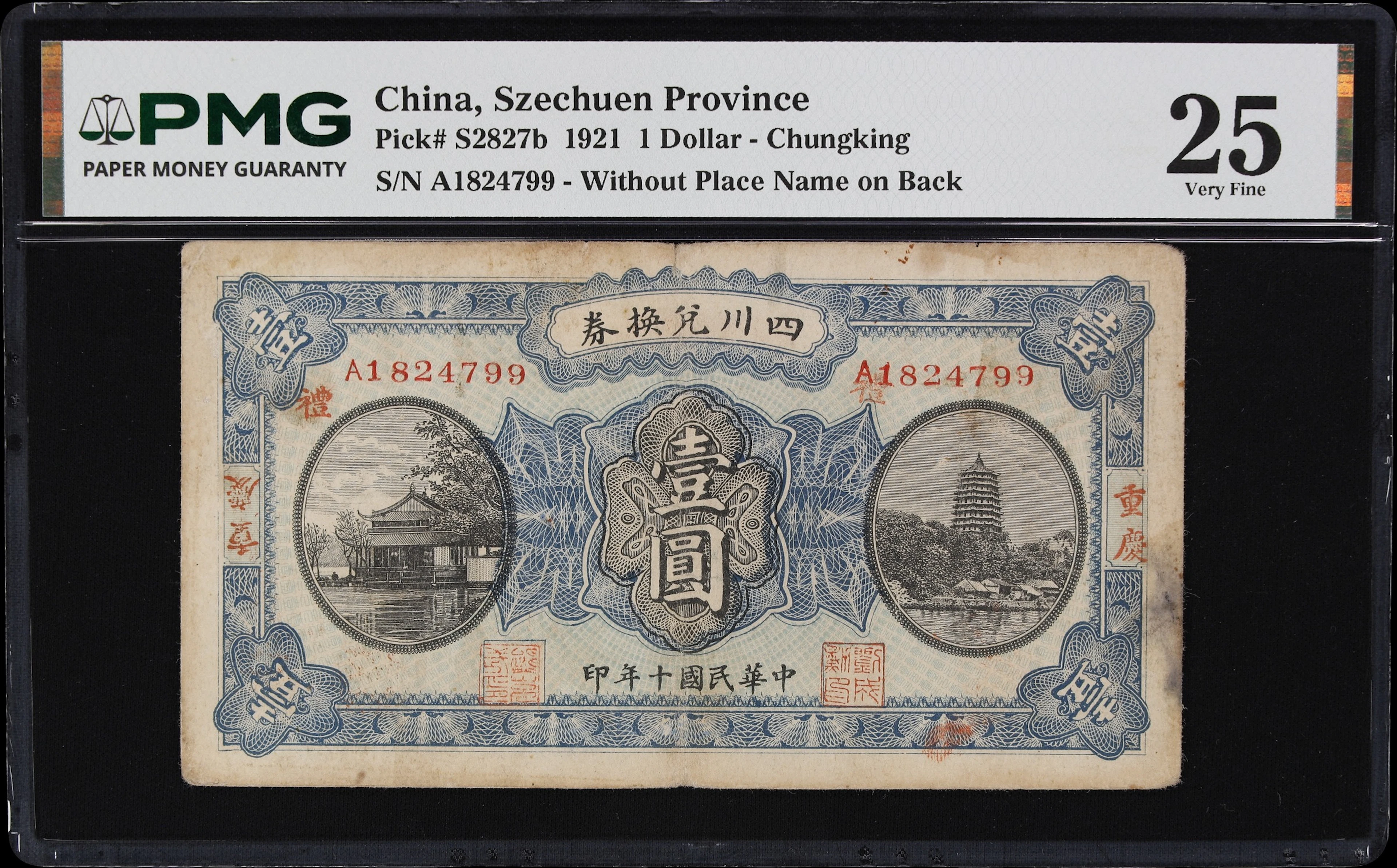 (t) CHINA--PROVINCIAL BANKS. Szechuen Province. 1 Dollar, 1921. P-S2827b.