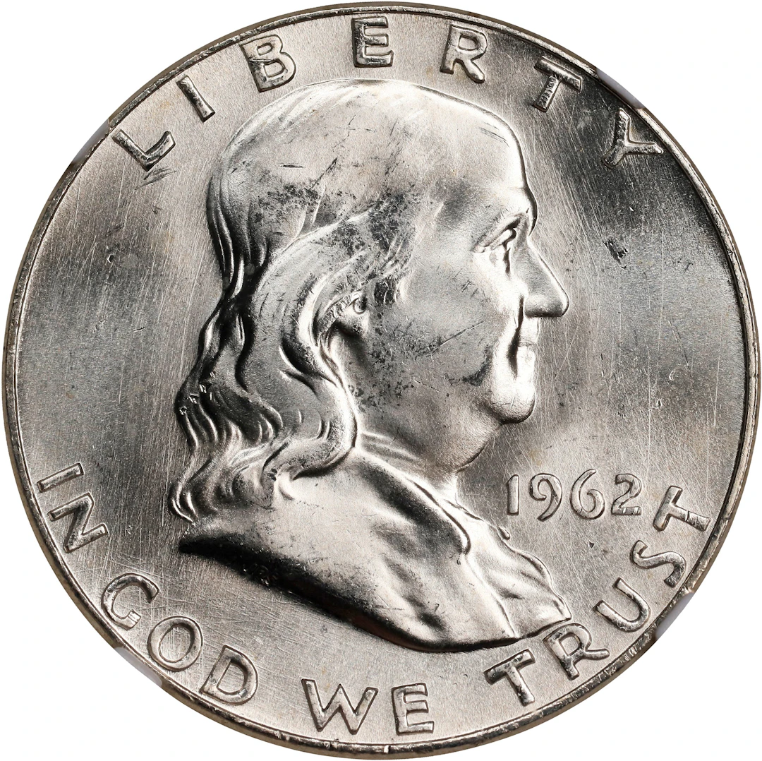 1962-D Franklin Half Dollar. MS-65+ FBL (NGC).