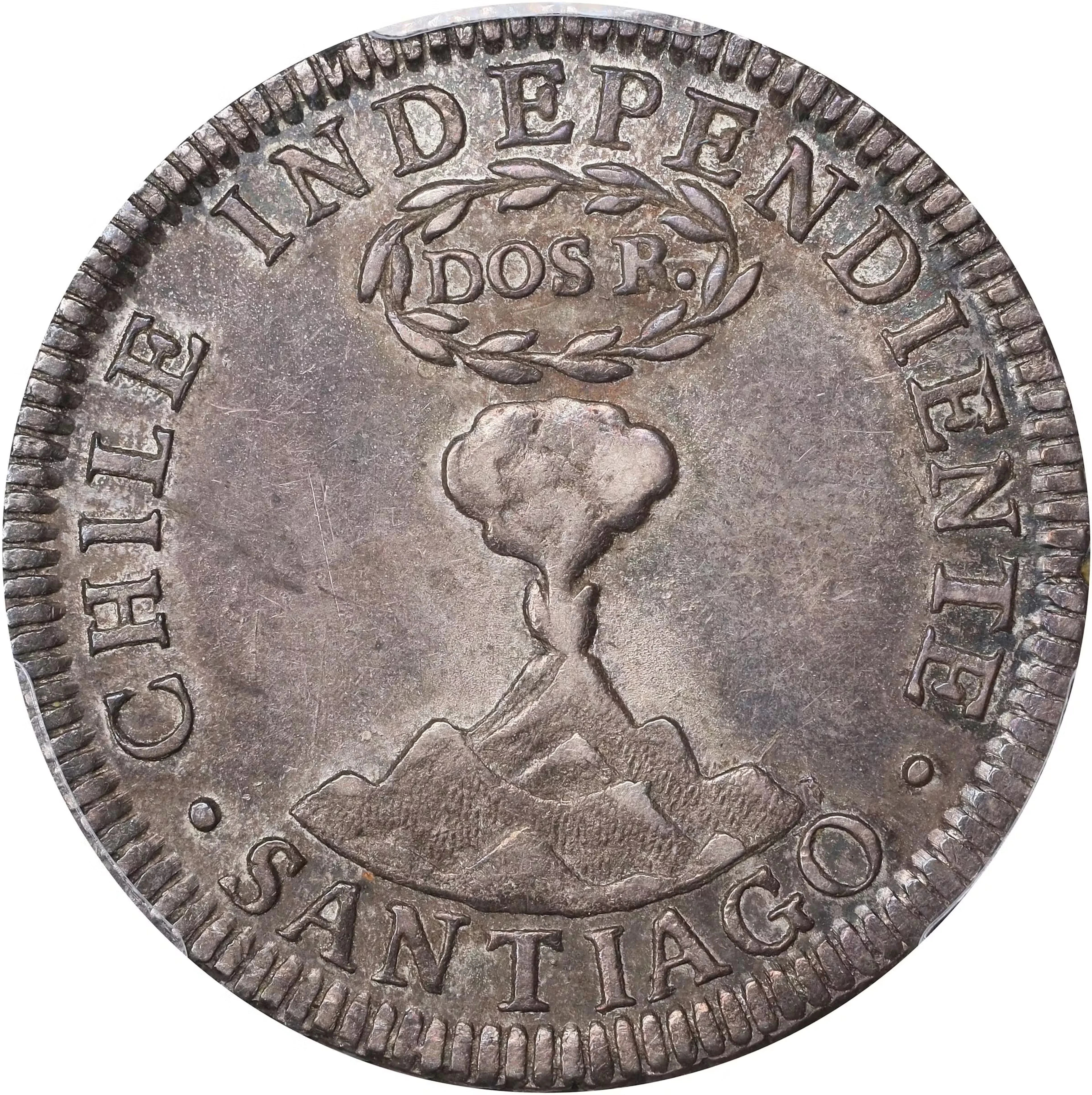 CHILE. 2 Reales, 1834-SANTIAGO IJ. Santiago Mint. PCGS AU-55.