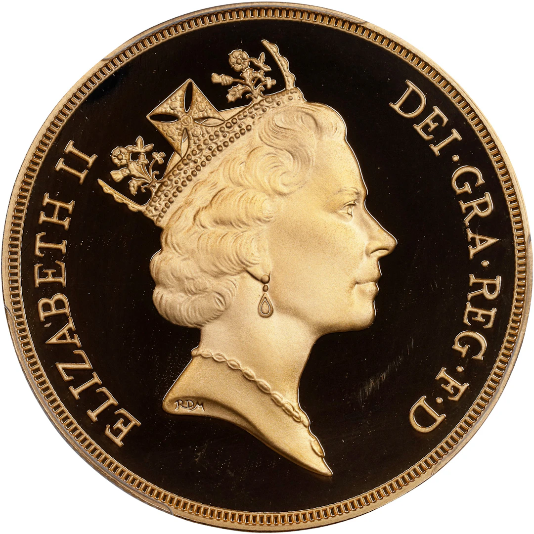GREAT BRITAIN. 5 Pounds, 1995. Llantrisant Mint. Elizabeth II. PCGS