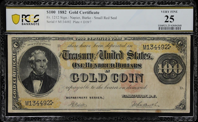 Fr. 1212. 1882 $100 Gold Certificate. PCGS Banknote Very Fine 25.