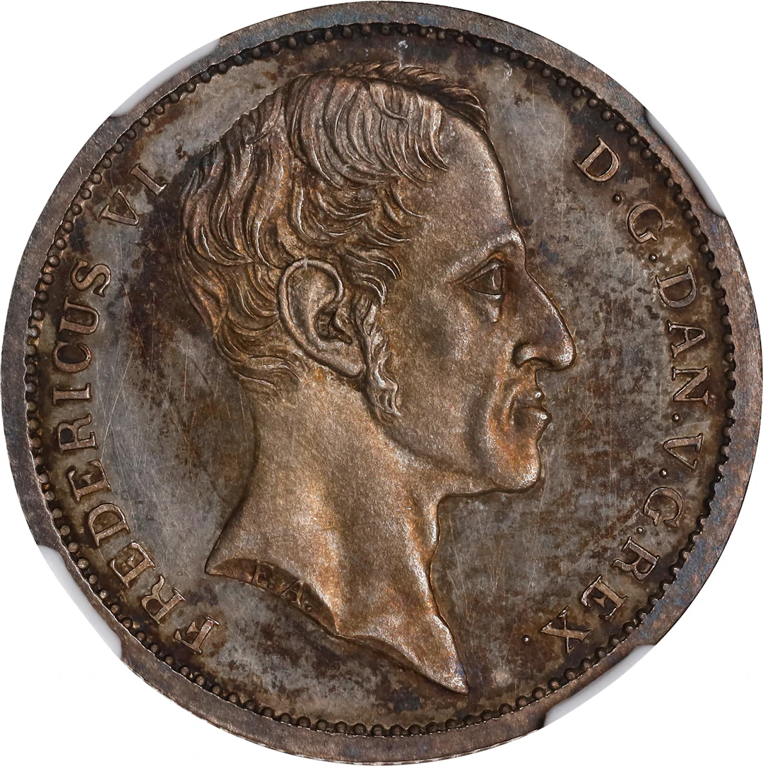 (◊) DENMARK. Silver 1/4 Speciedaler Pattern, 1833. Altona Mint. Frederik