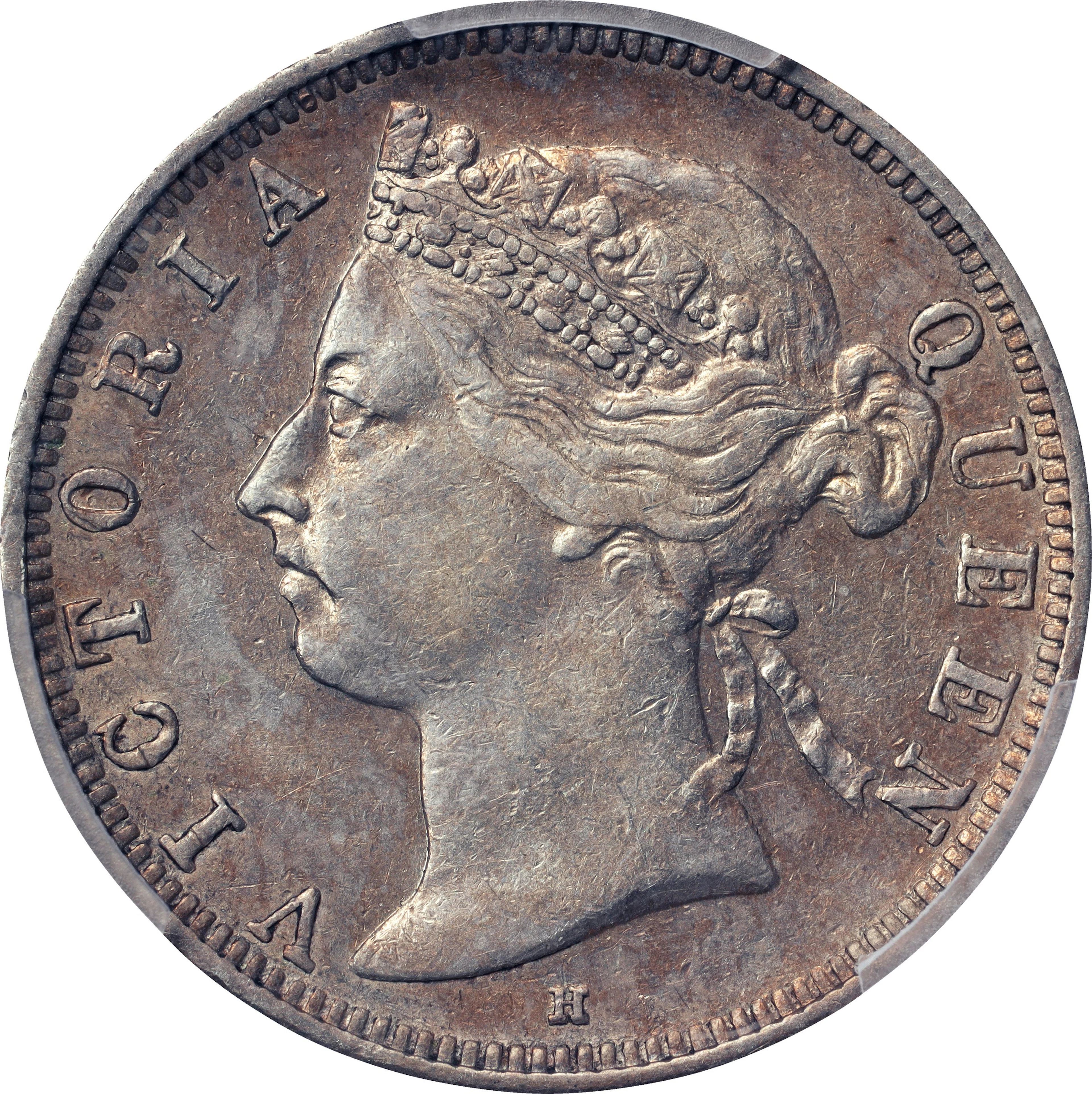 (t) HONG KONG (SAR). 20 Cents, 1890-H. Birmingham (Heaton) Mint. Victoria.