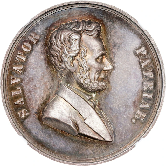 1866 Lincoln Memorial Medal. Reduction by J.S. and A.B. Wyon. Miller-1