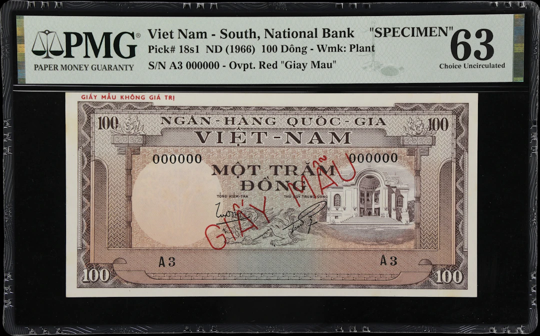 VIETNAM, SOUTH. National Bank of Vietnam. 100 Dong, ND (1966). P-18s1.