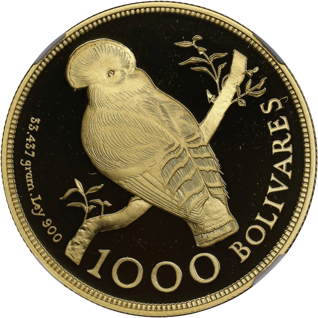 VENEZUELA. 1000 Bolivares, 1975. London or Llantrisant Mint. NGC PROOF-70
