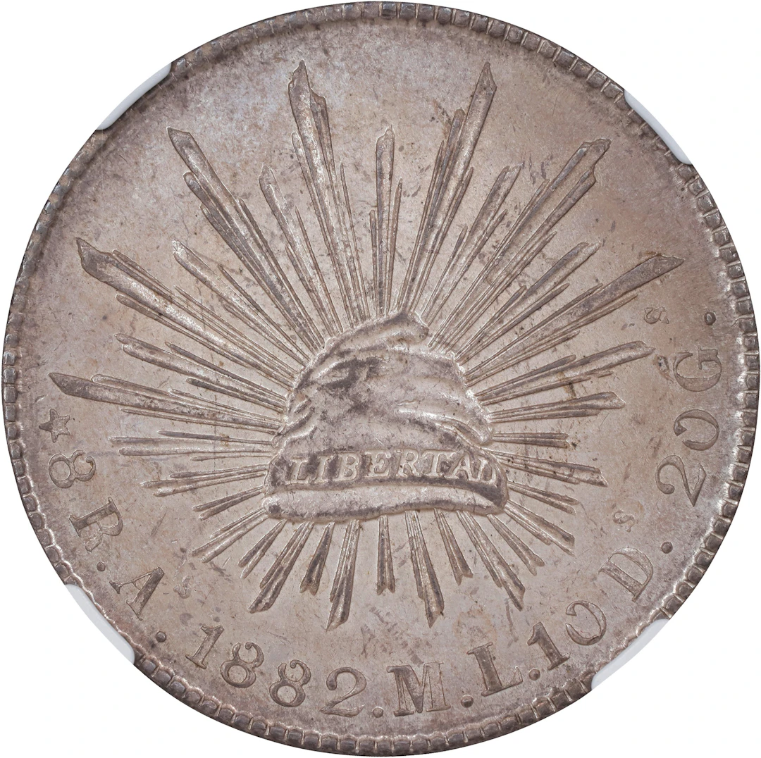 MEXICO. 8 Reales, 1882-As ML. Alamos Mint. NGC MS-61.