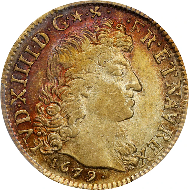 FRANCE. Louis d'Or à la Tête Virile, 1679-N. Montpellier Mint. Louis