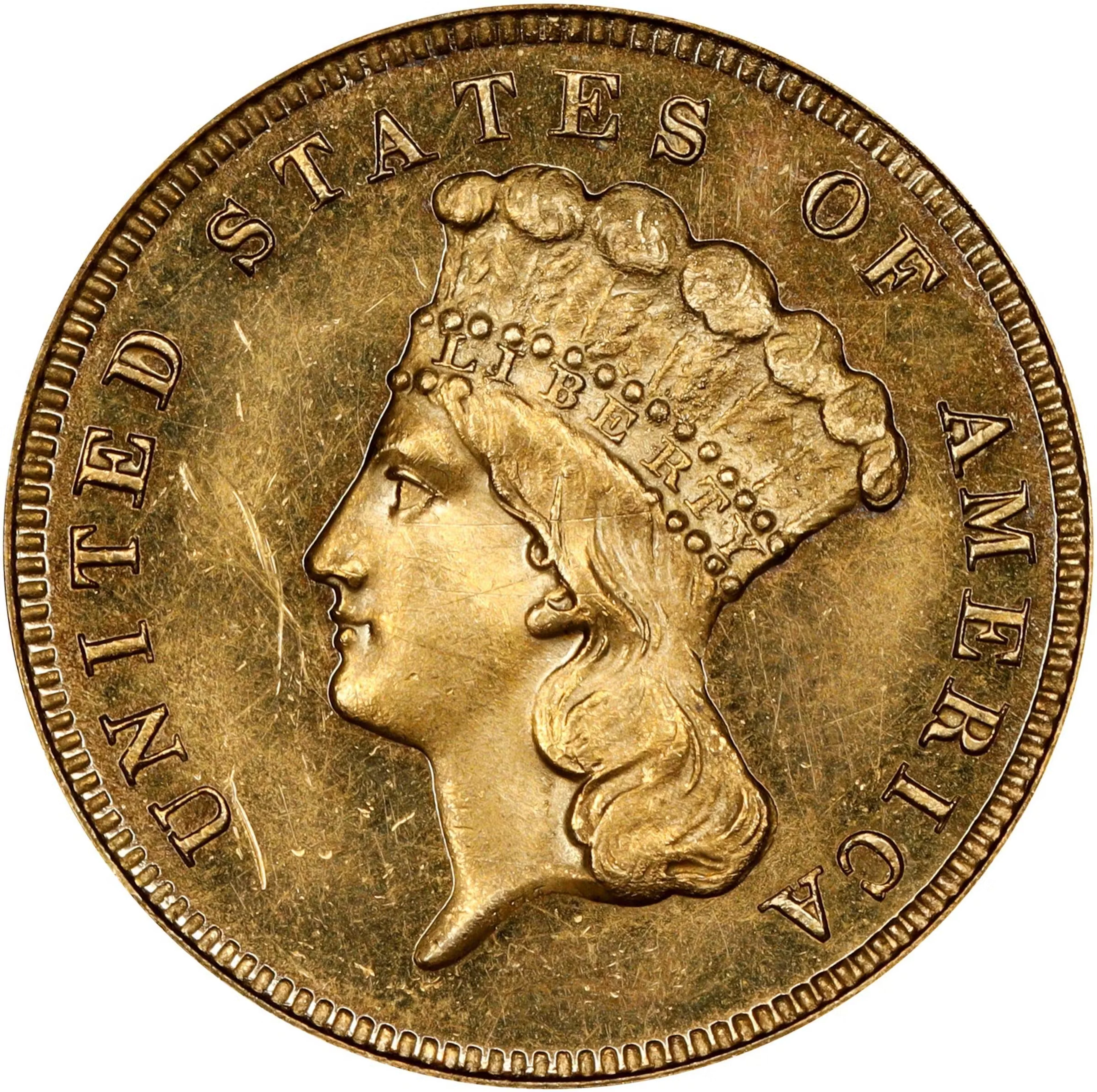 1876 Three-Dollar Gold Piece. JD-2. Rarity-6. Proof-62 Cameo (PCGS). CAC.