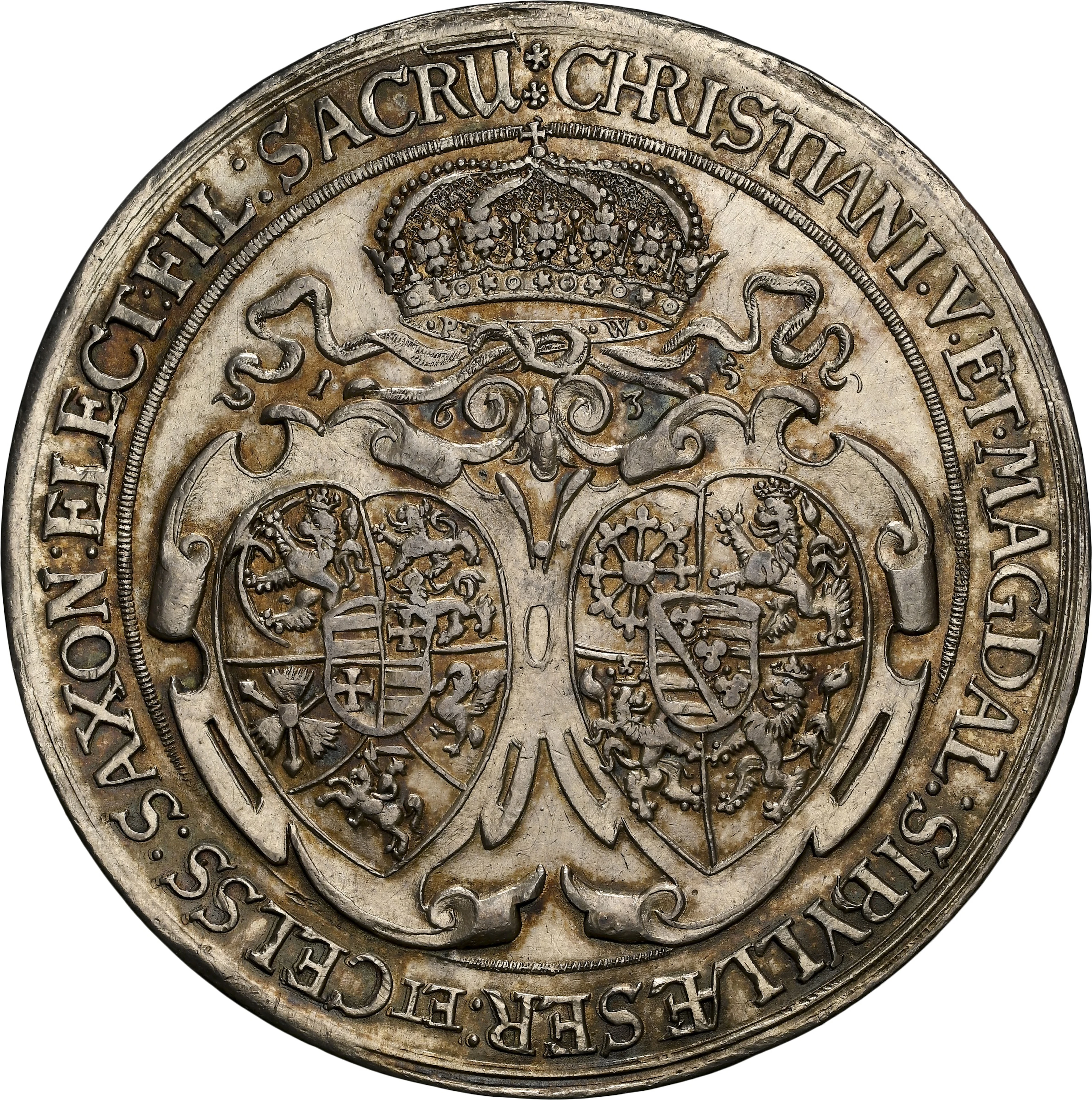 GERMANY. Saxony. Wedding Silver Medal, 1635. Johann Georg I. NGC MS-62.