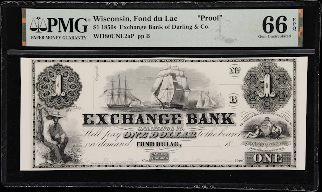 Fond du Lac, Wisconsin. Exchange Bank of Darling & Company. 18xx $1.