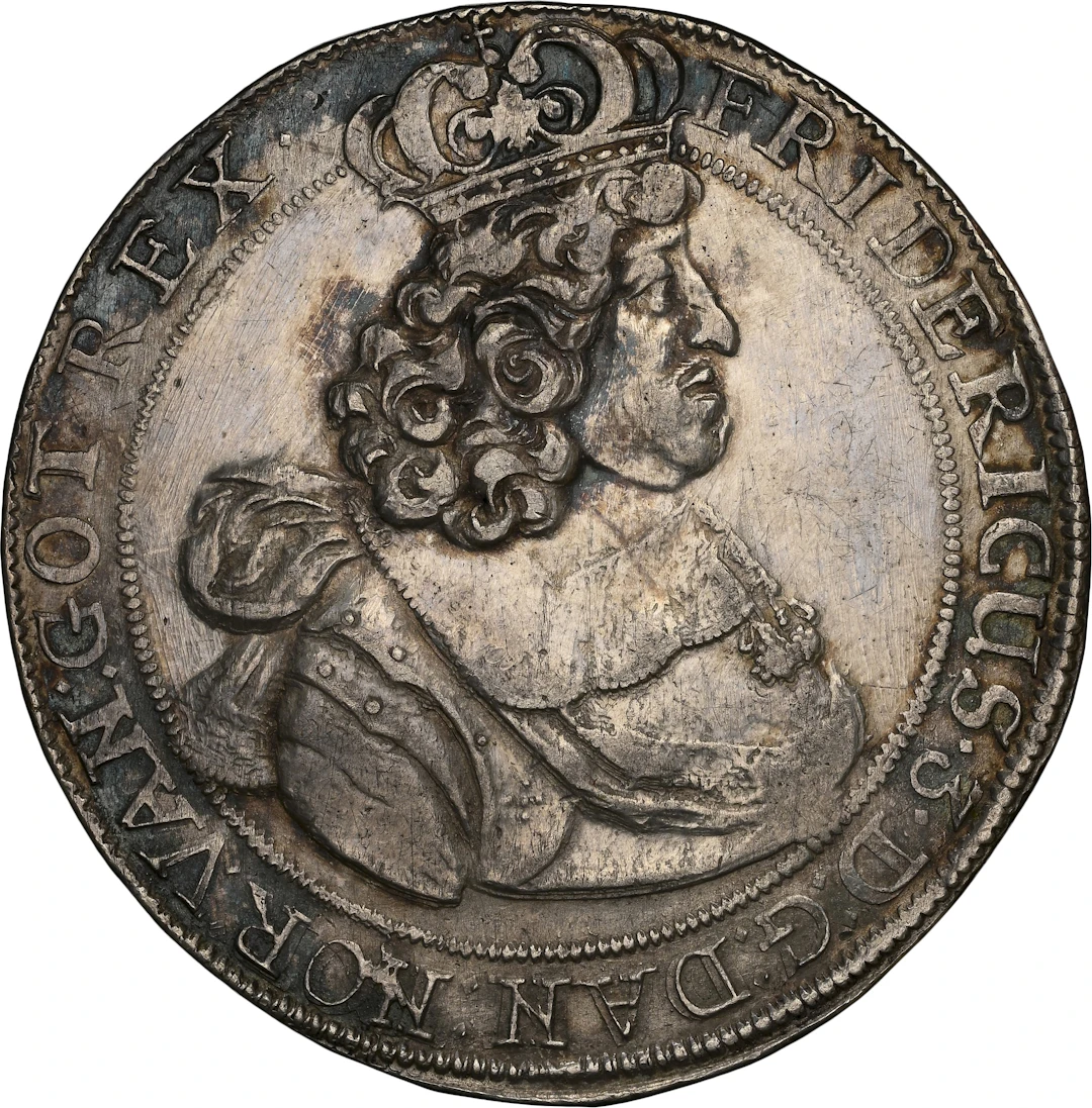 NORWAY. 2 Speciedaler, 1663. Christiania Mint. Frederik III. NGC AU