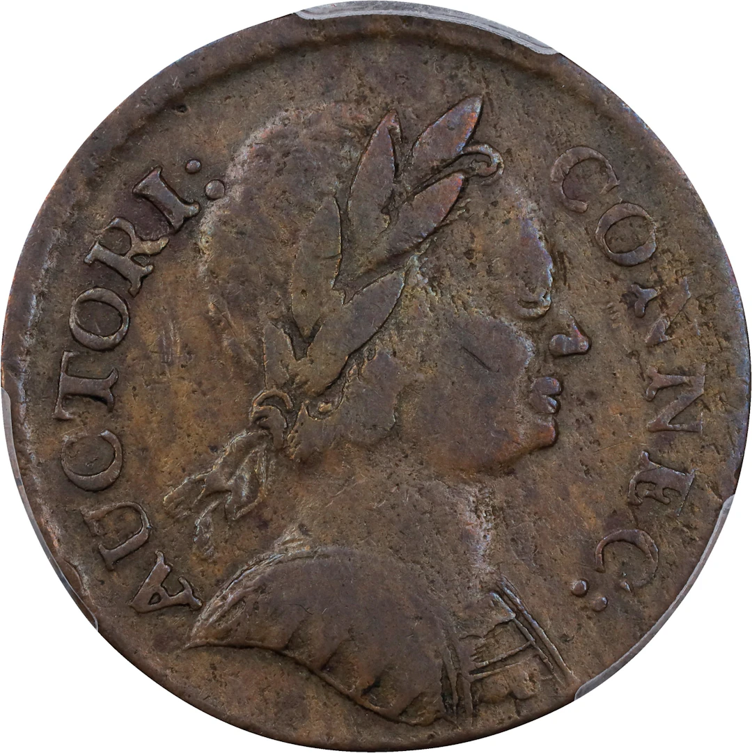 1785 Connecticut Copper. Miller 3.4-F.1, W-2340. Rarity-3. Bust Right.