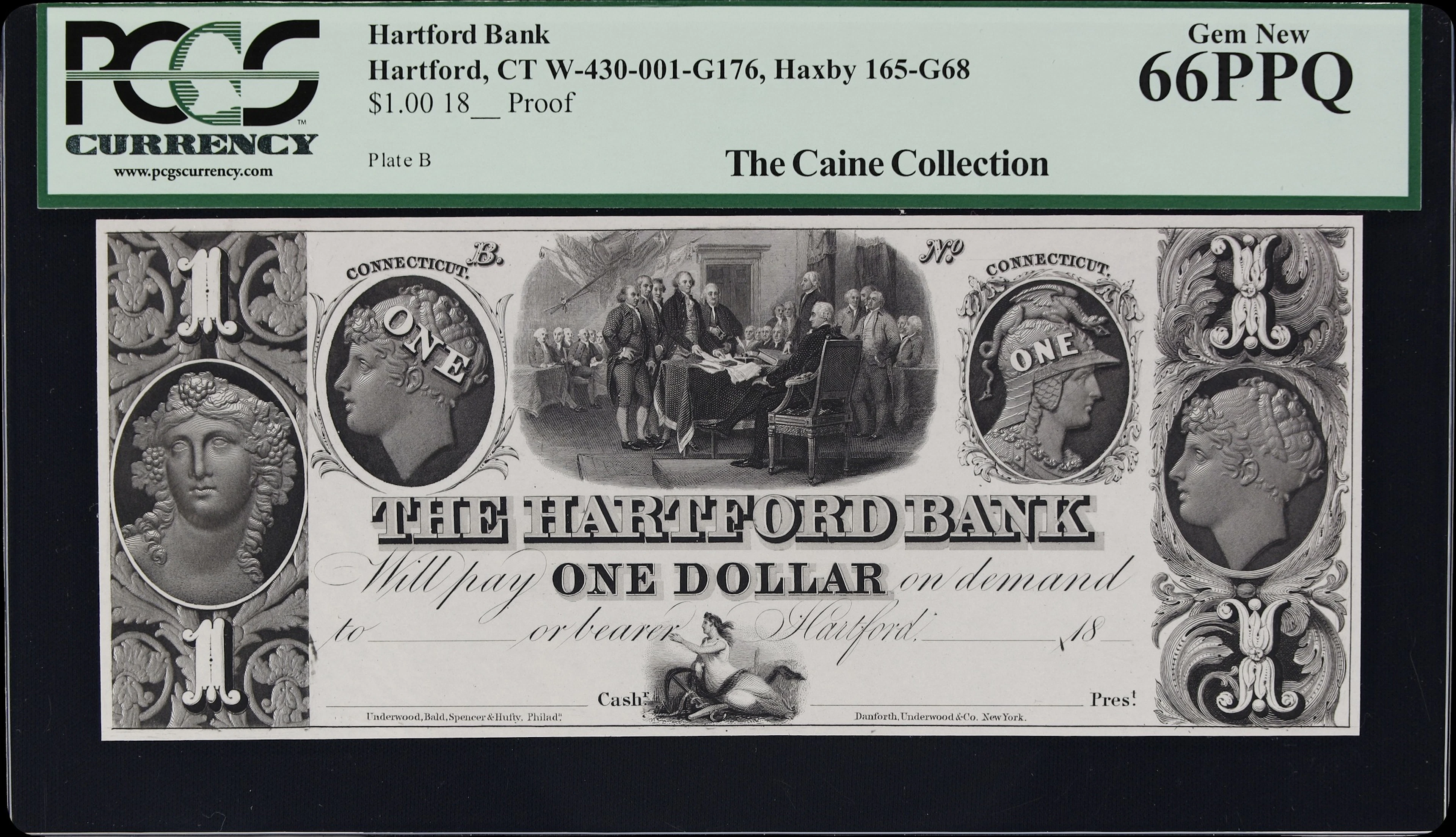 Hartford, Connecticut. Hartford Bank. 18xx $1. PCGS Currency Gem New