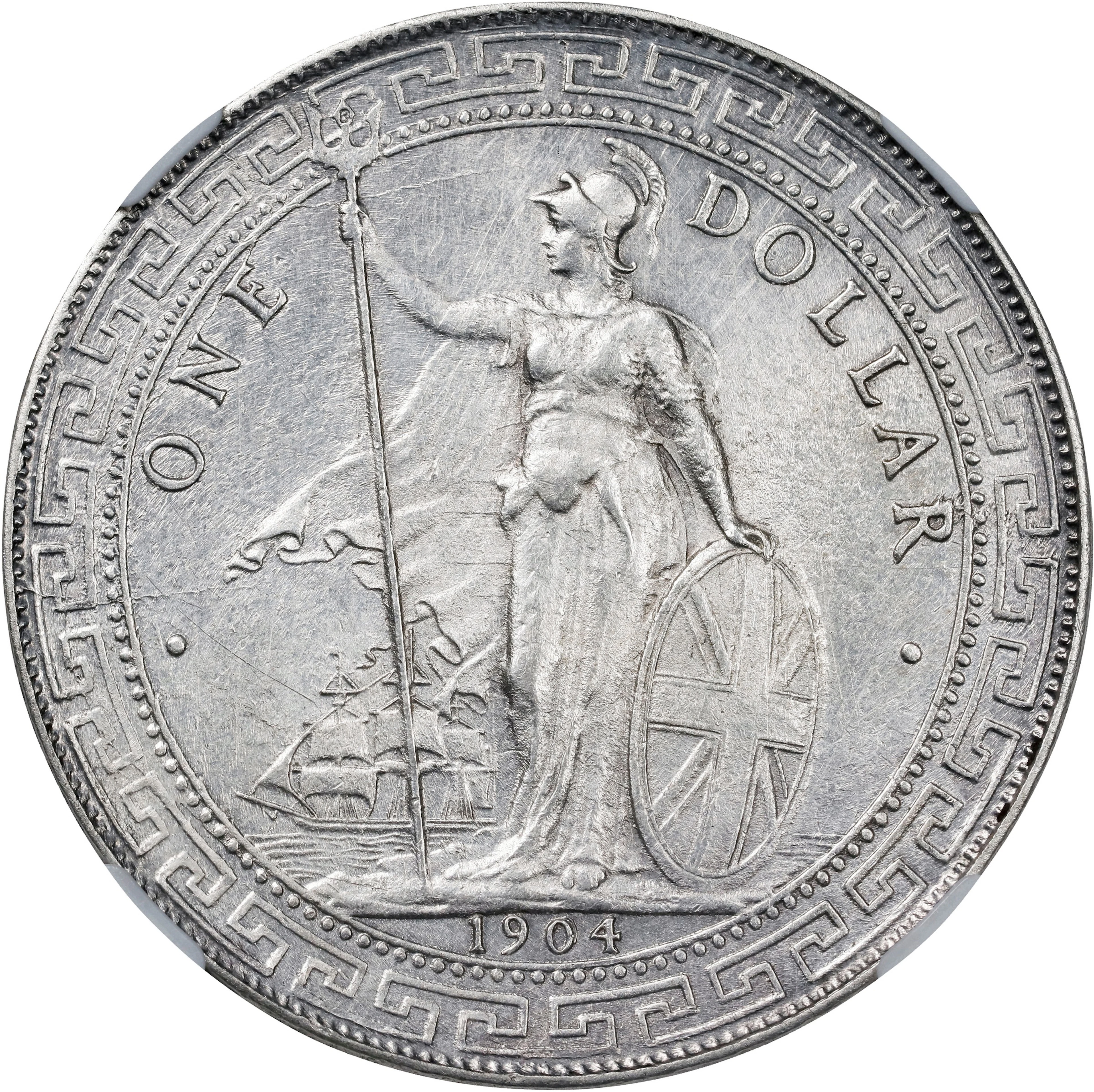 GREAT BRITAIN. Trade Dollar, 1904/3B. Bombay Mint. Edward VII. NGC