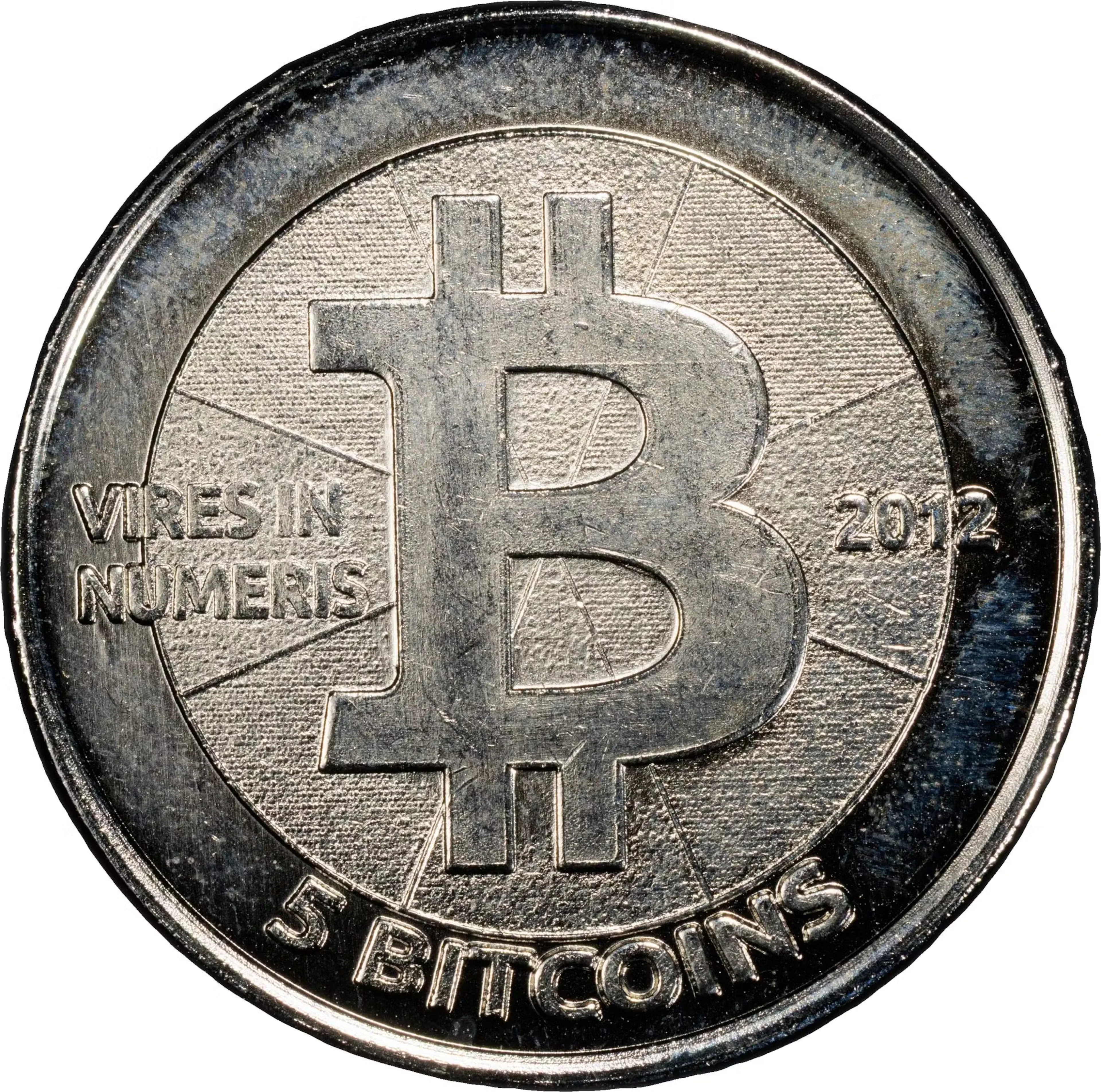 Unfunded 2012 Casascius "Bitnickel" 5 Bitcoin. Series 1 and Series