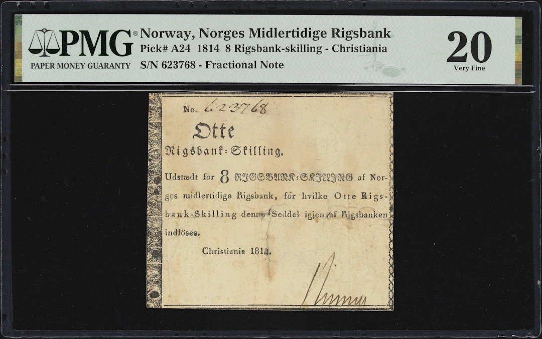 (◊) NORWAY. Norges Midlertidige Rigsbank. 8 Rigsbank-skilling, 1814.