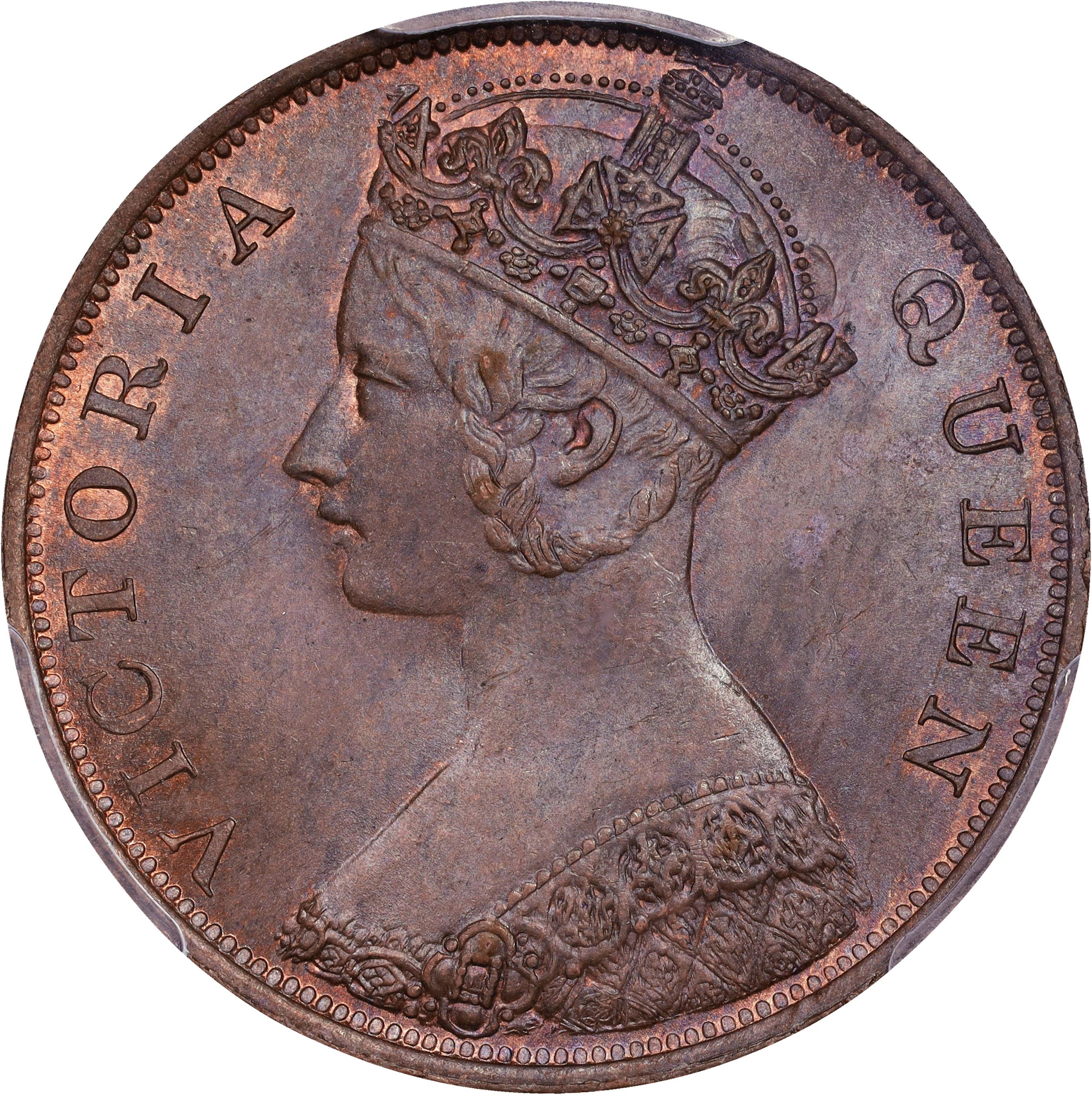 (t) HONG KONG (SAR). Cent, 1865. London Mint. Victoria. PCGS MS-65 Brown.