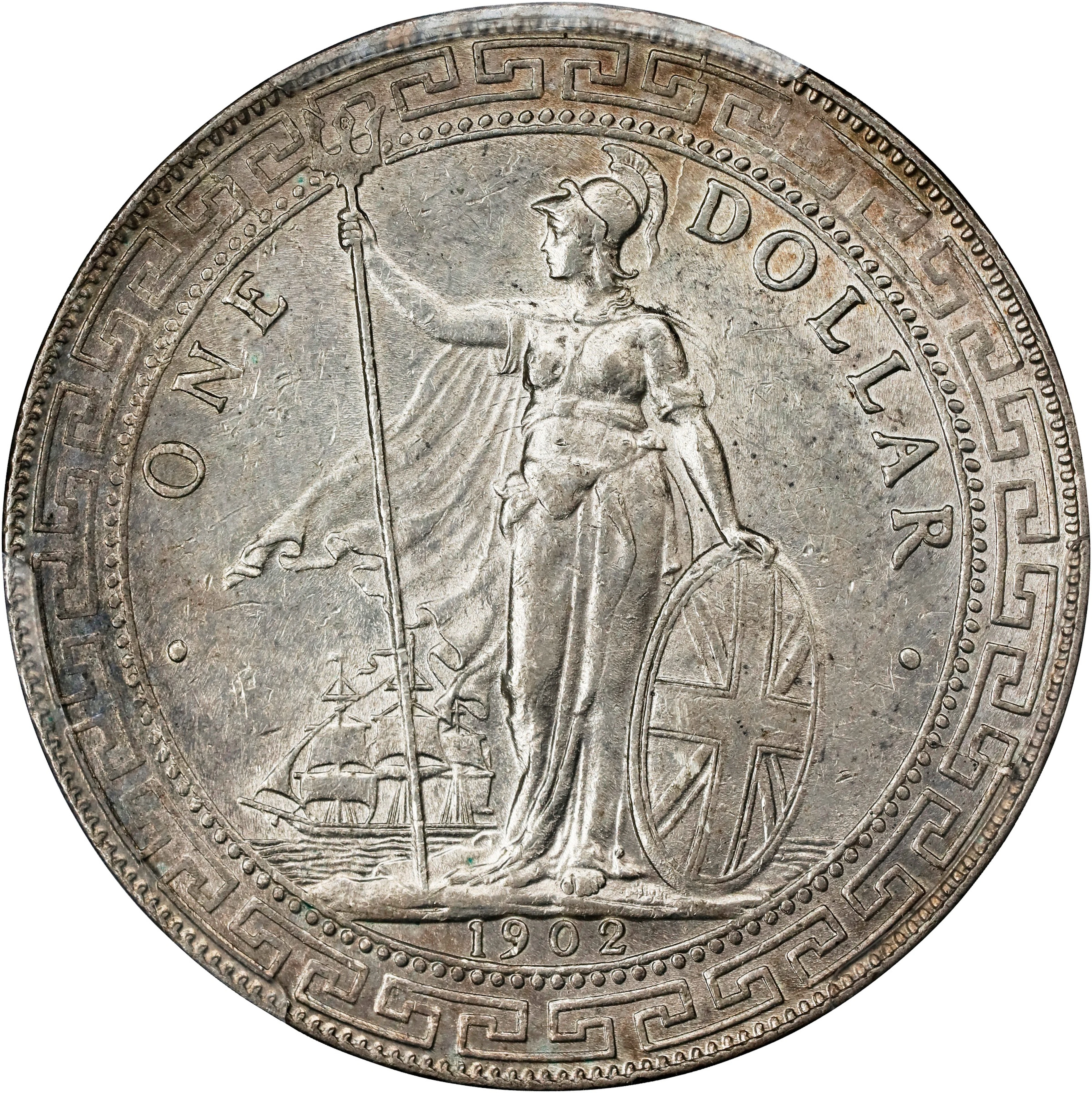 GREAT BRITAIN. Trade Dollar, 1902-B. Bombay Mint. Edward VII. PCGS AU-58.