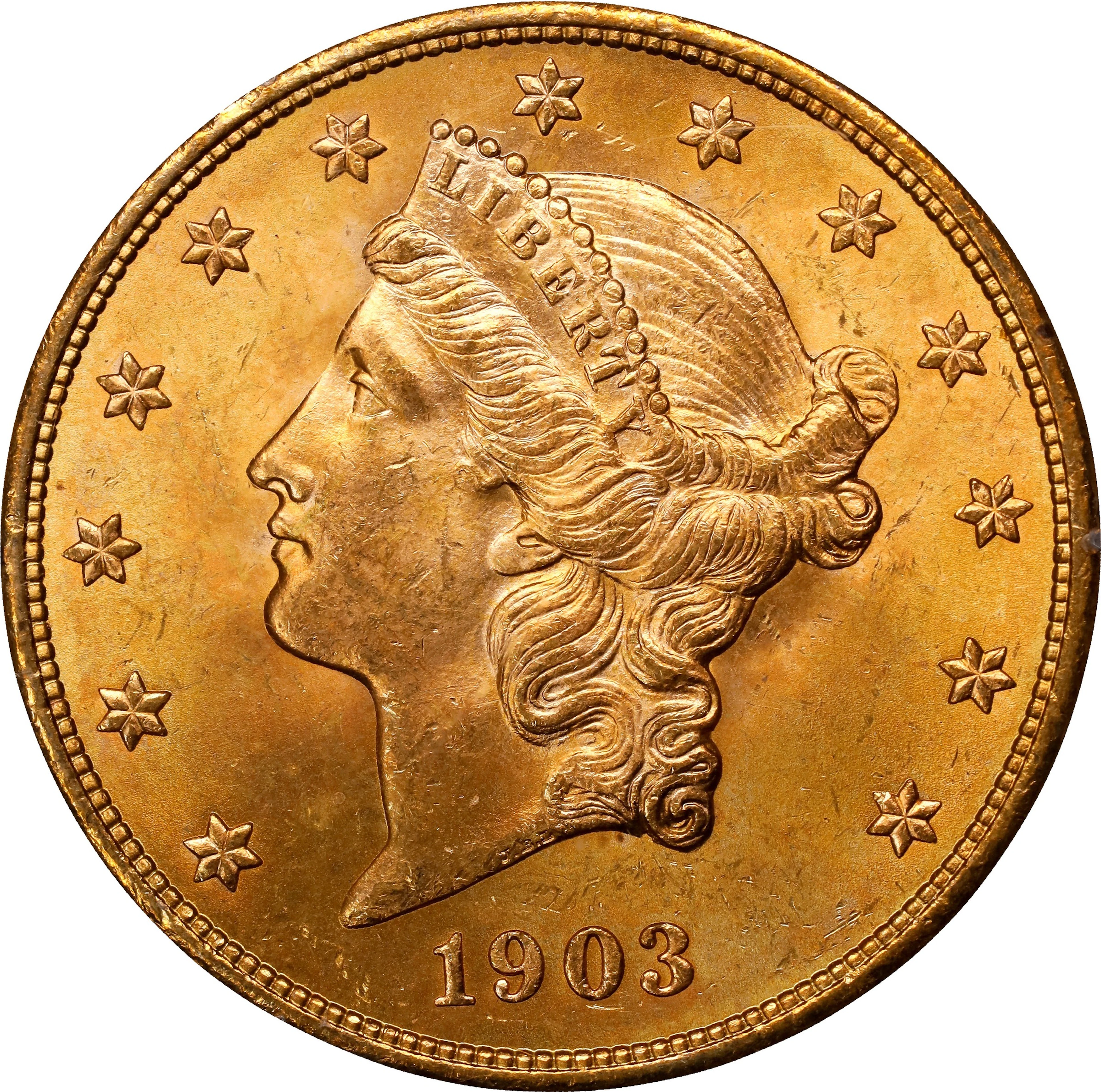 1903 Liberty Head Double Eagle. MS-64 (PCGS). OGH Generation 1.2 Rattler.
