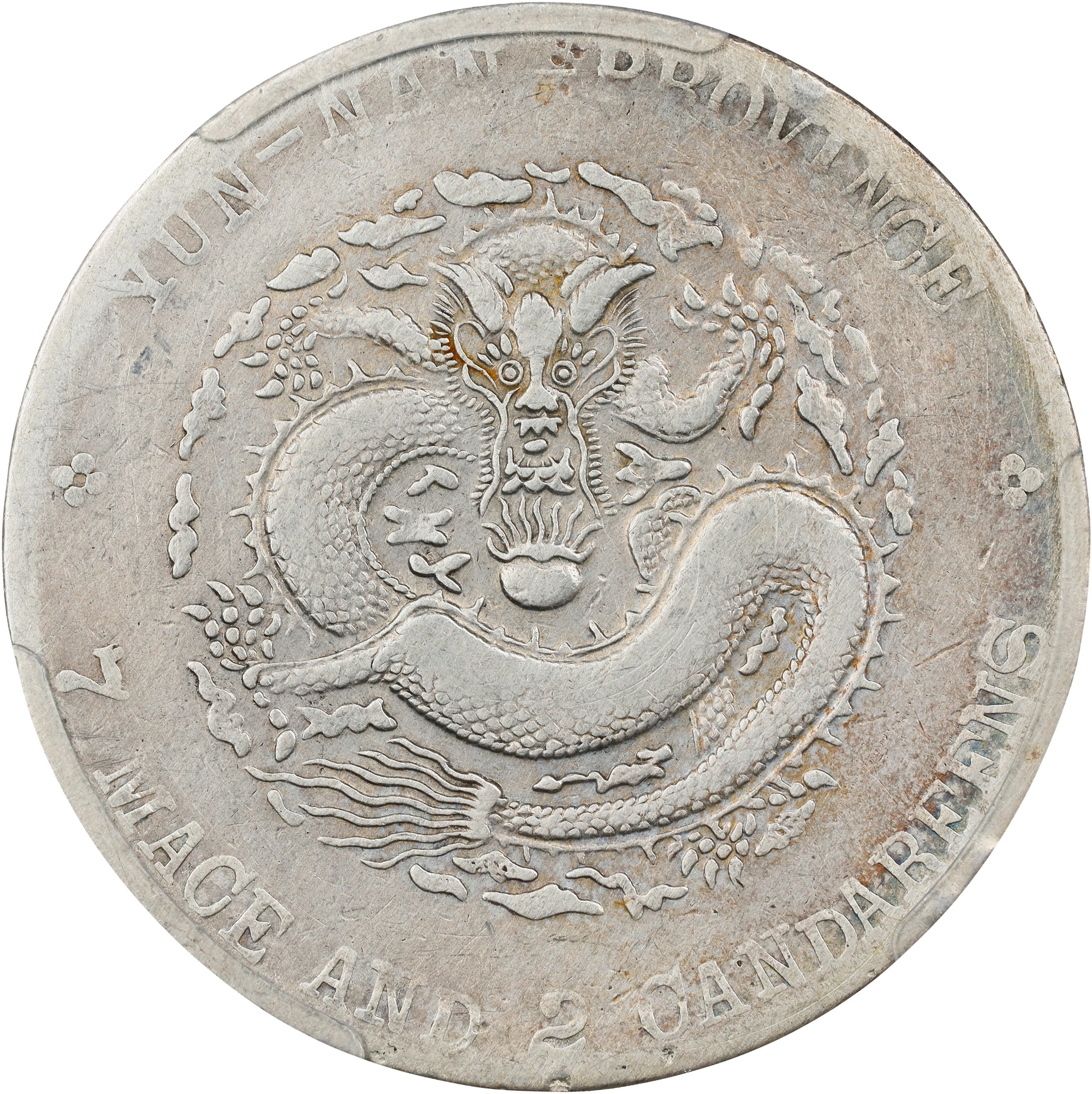 (t) CHINA. Yunnan. 7 Mace 2 Candareens (Dollar), ND (1909-11). Kunming
