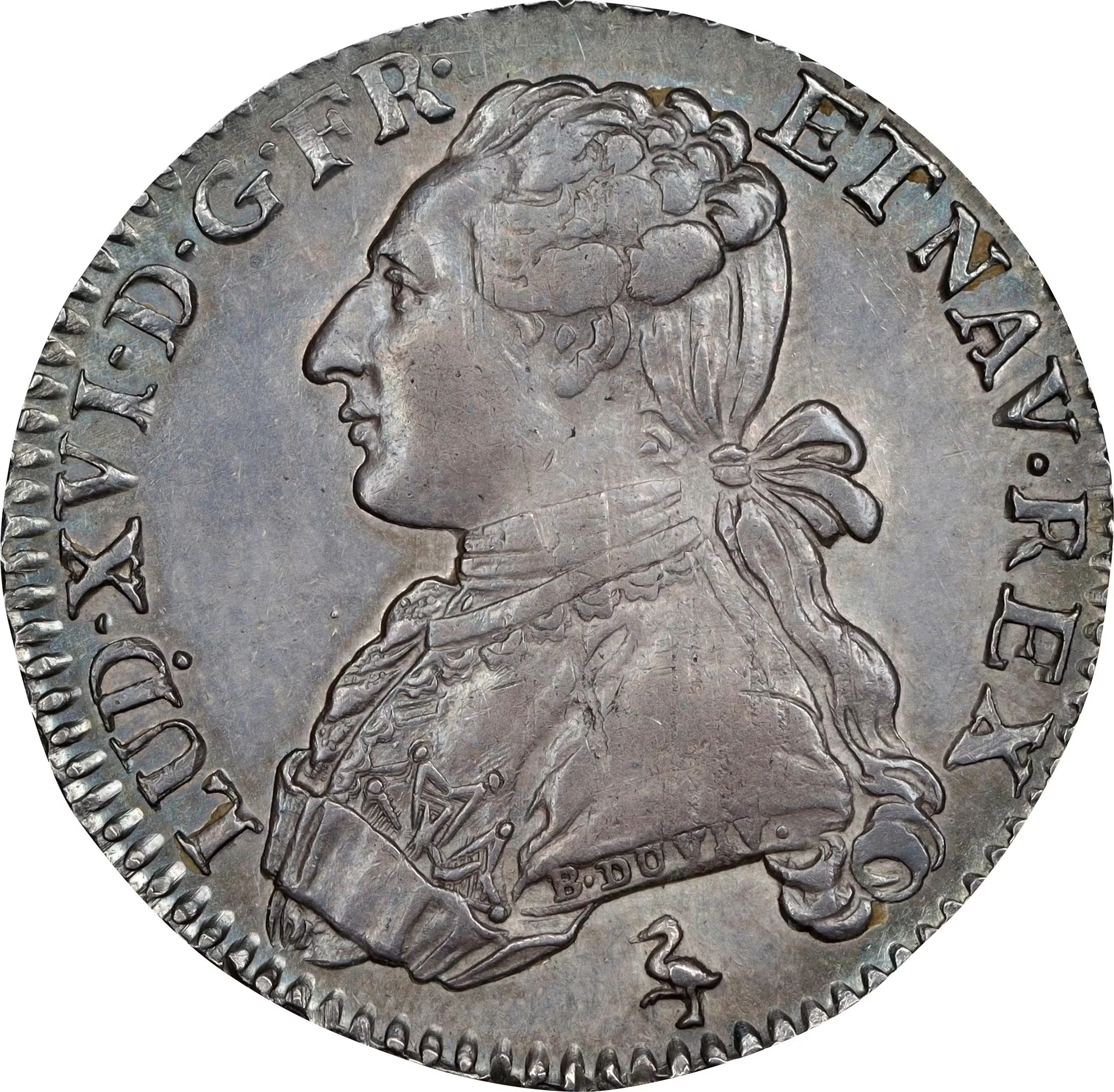FRANCE. Kingdom. 1/5 Ecu, 1789-A. Paris Mint. Louis XVI. PCGS MS-63.