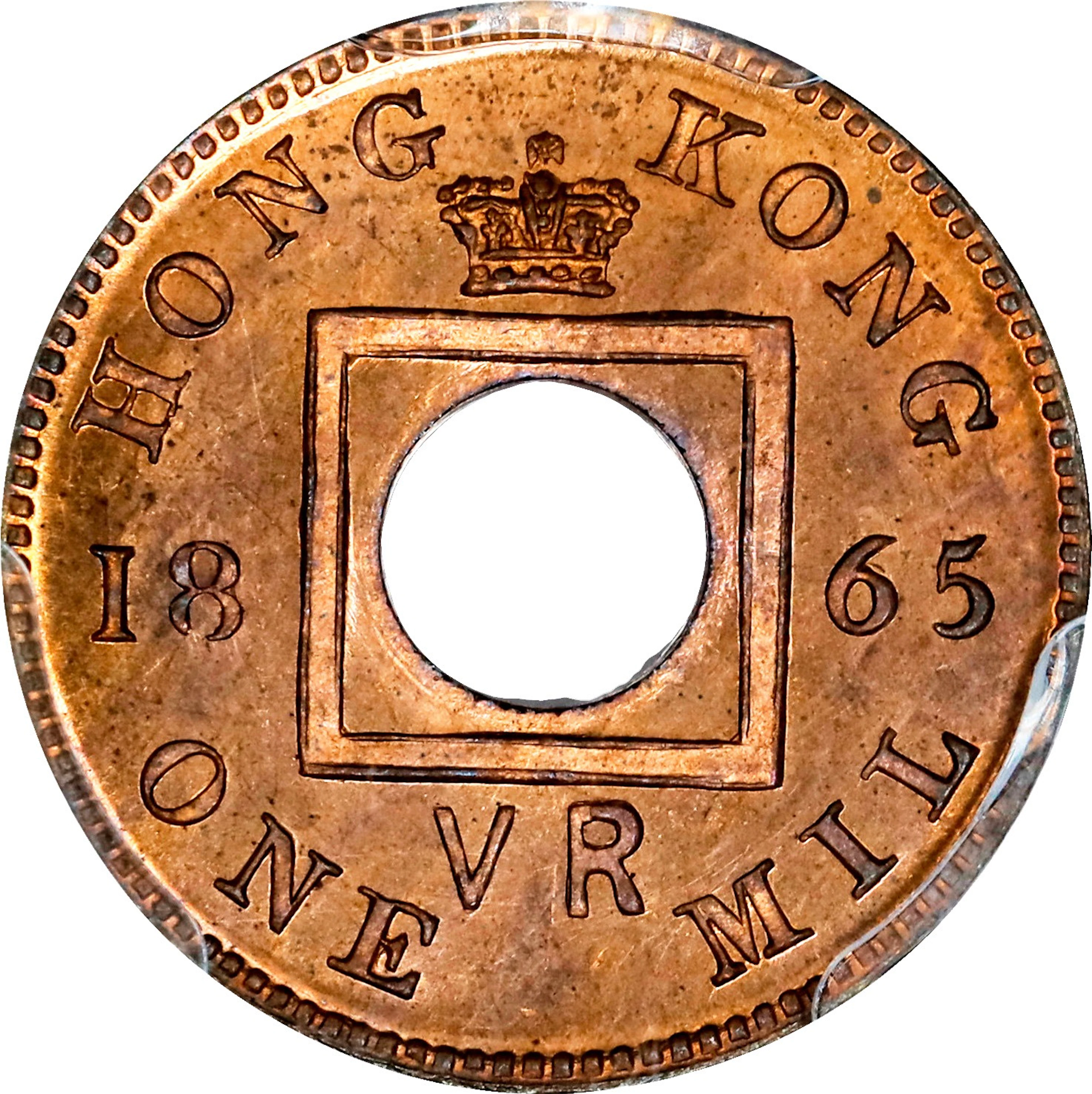 (t) HONG KONG (SAR). Mil, 1865. Birmingham (Heaton) Mint. Victoria.