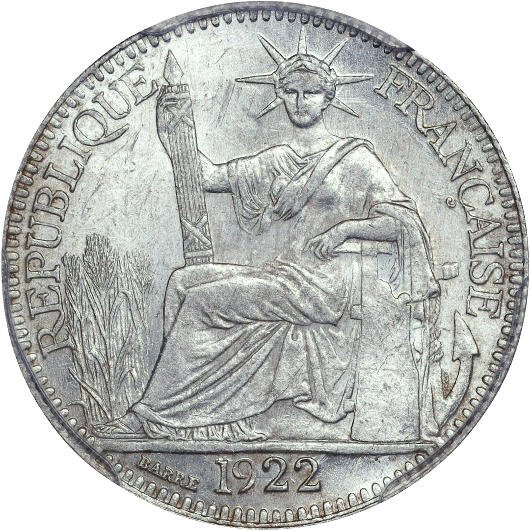 FRENCH INDO-CHINA. 10 Centimes, 1922-A. Paris Mint. PCGS MS-63.