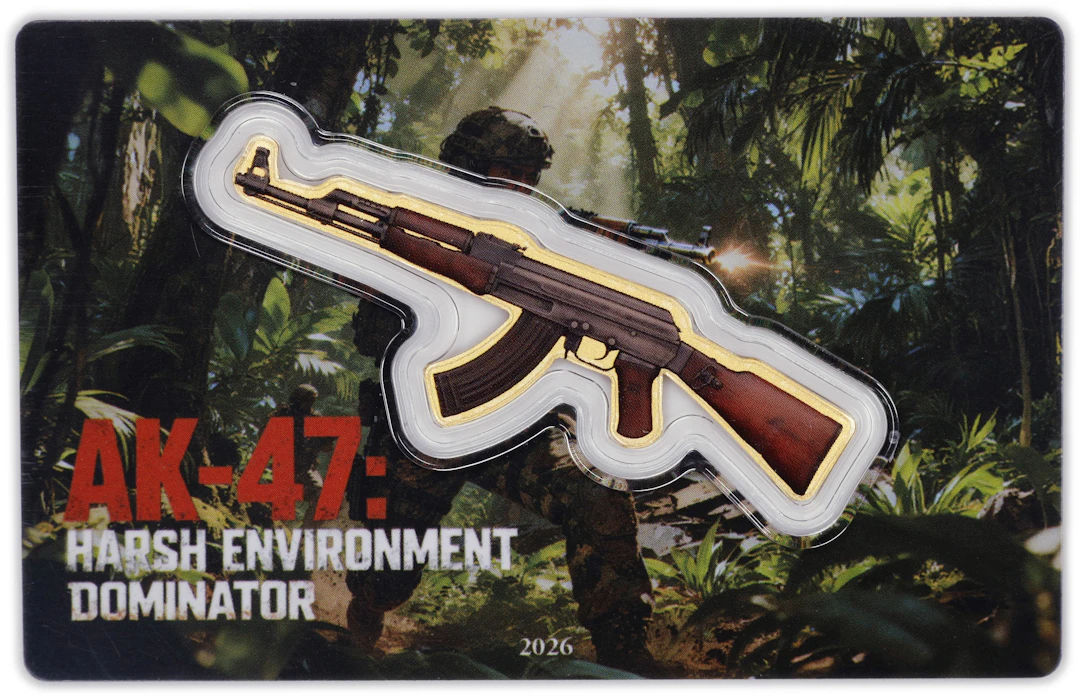 (0.001 oz, 0.031 g AGW). Liberia. 2026 AK-47: Harsh Environment Dominator
