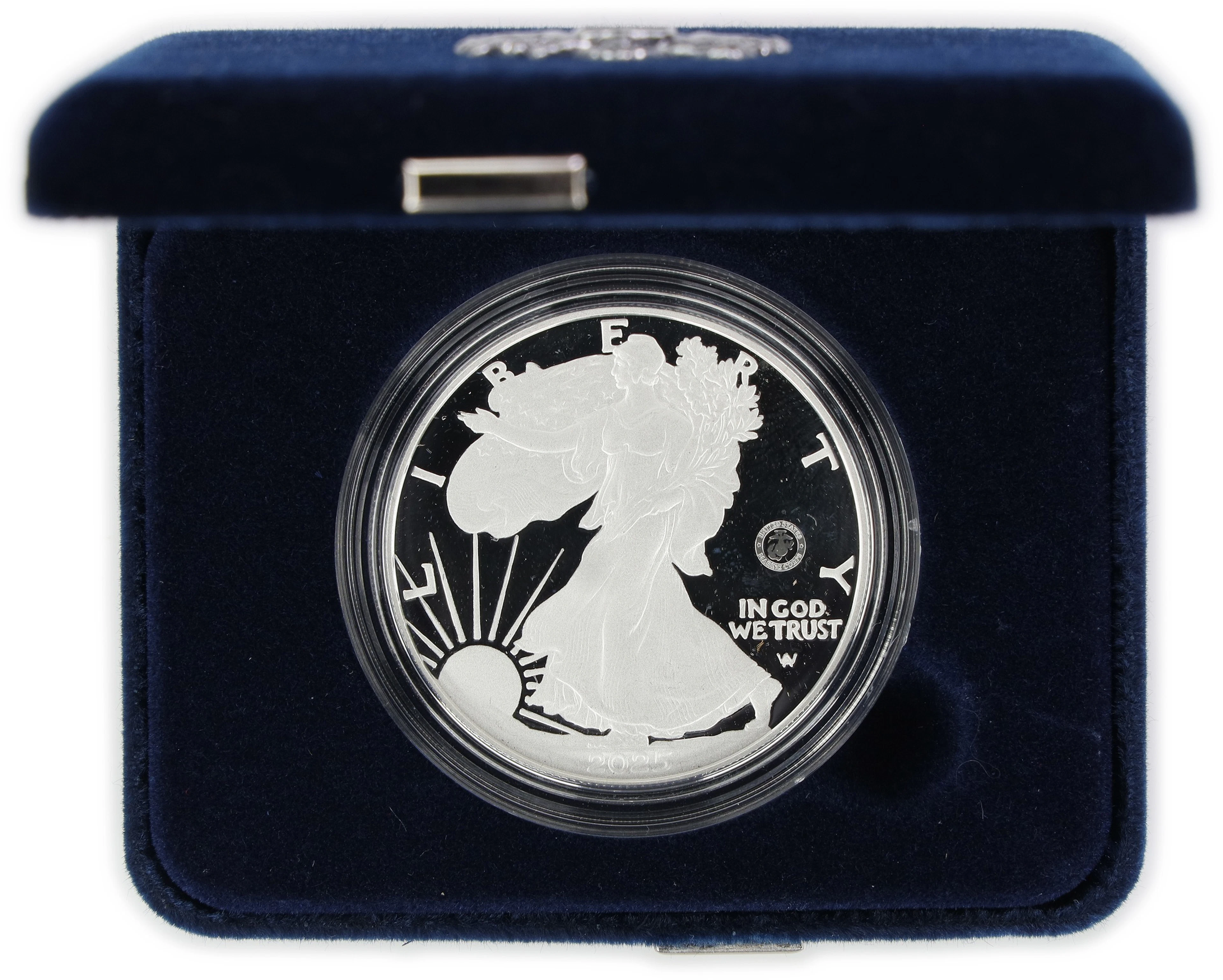 (1 oz, 31.104 g ASW). 2025-P 250th Anniversary U.S. Marine Corps American