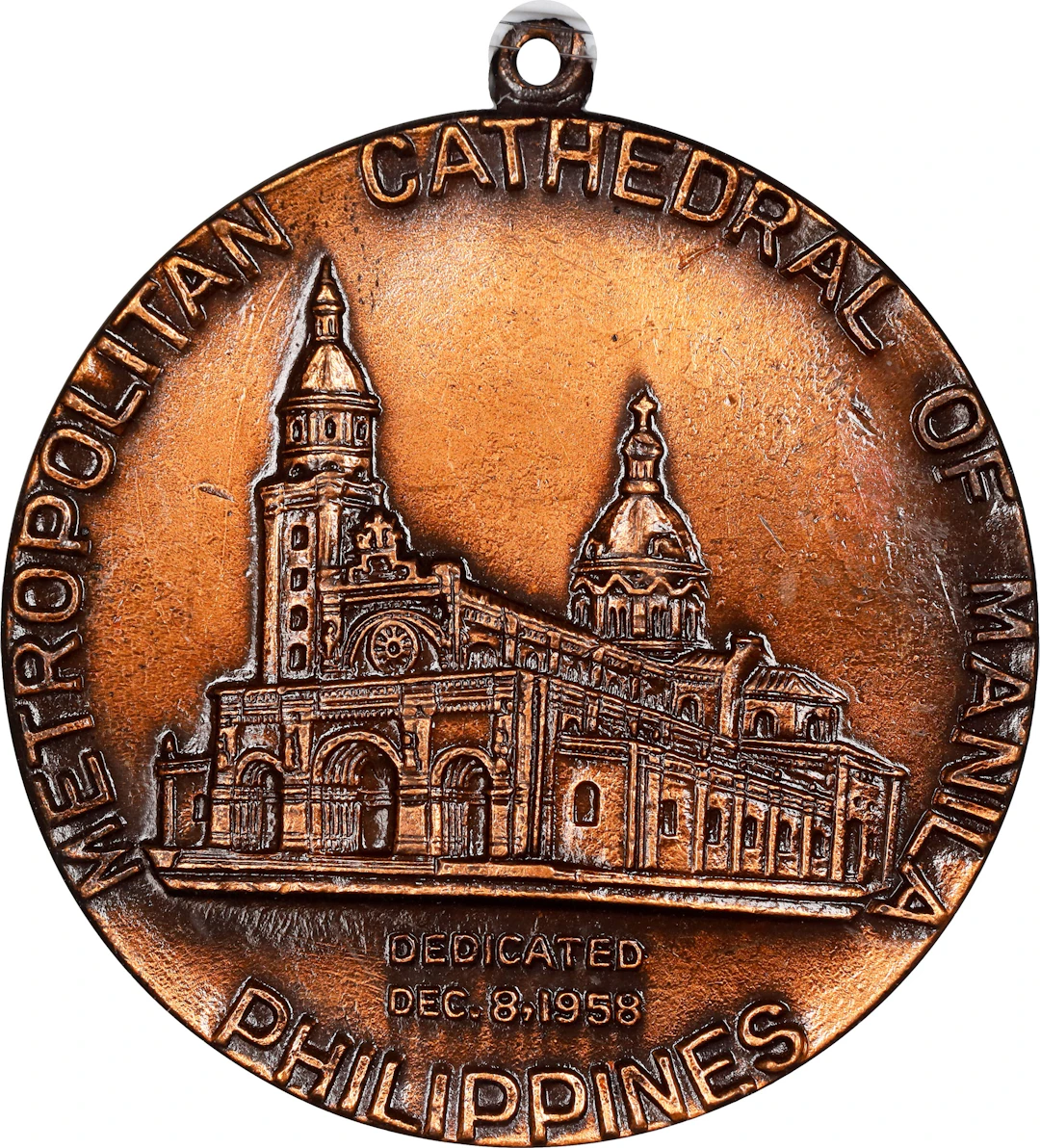 PHILIPPINES. Manila. Metropolitan Cathedral Bronze Medal, 1958. NGC