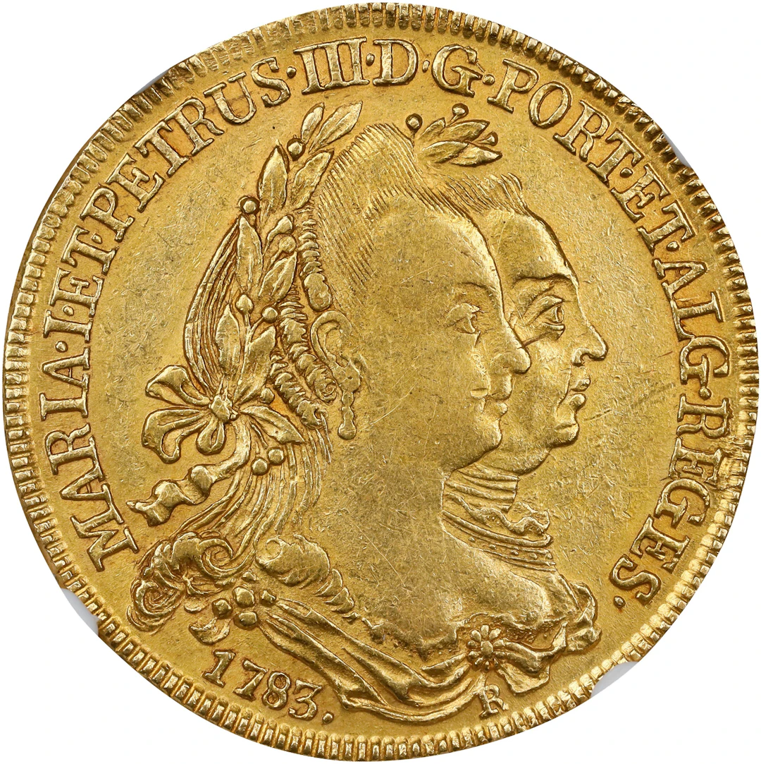 BRAZIL. 6400 Reis, 1783-R. Rio de Janeiro Mint. Maria I & Pedro III.