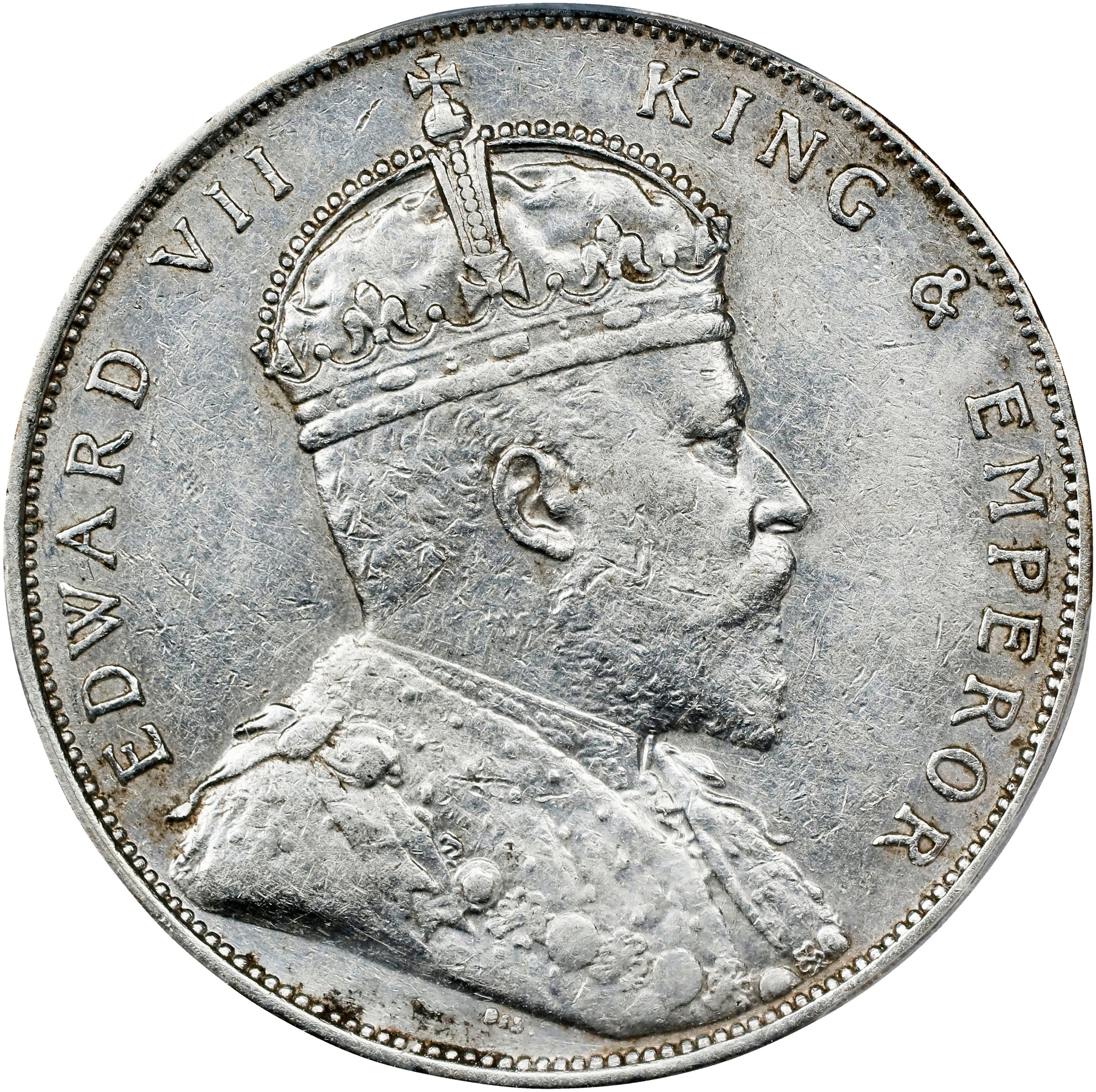 STRAITS SETTLEMENTS. Dollar, 1908. London Mint. Edward VII. PCGS Genuine--Cleane