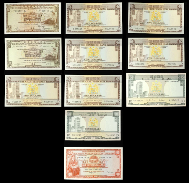 HONG KONG (SAR). Lot of (11). Chartered Bank and Hong Kong & Shanghai