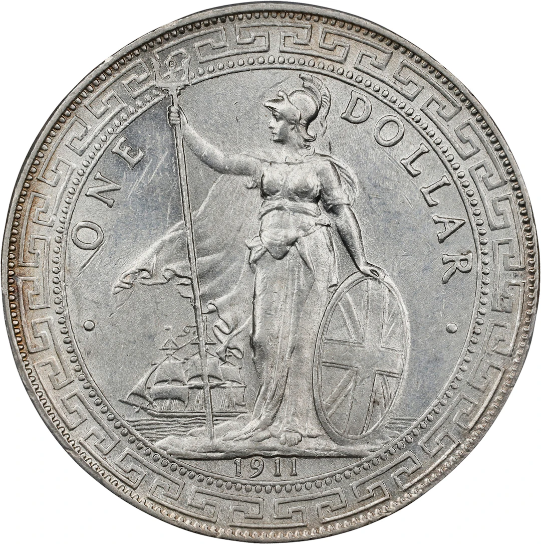 GREAT BRITAIN. Trade Dollar, 1911-B. Bombay Mint. George V. PCGS MS-61.