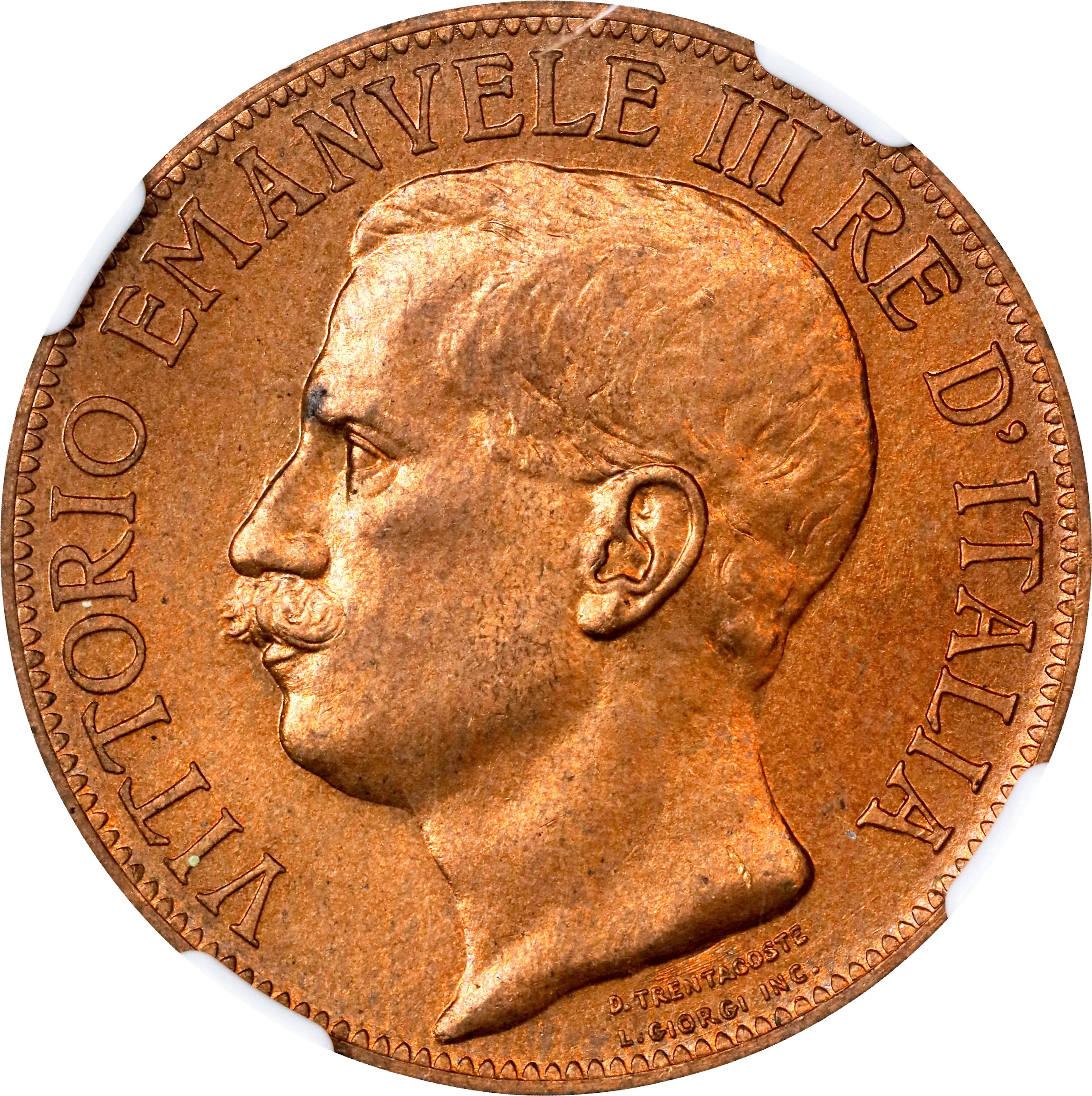 ITALY. 10 Centesimi, 1911-R. Rome Mint. Vittorio Emanuele III. NGC
