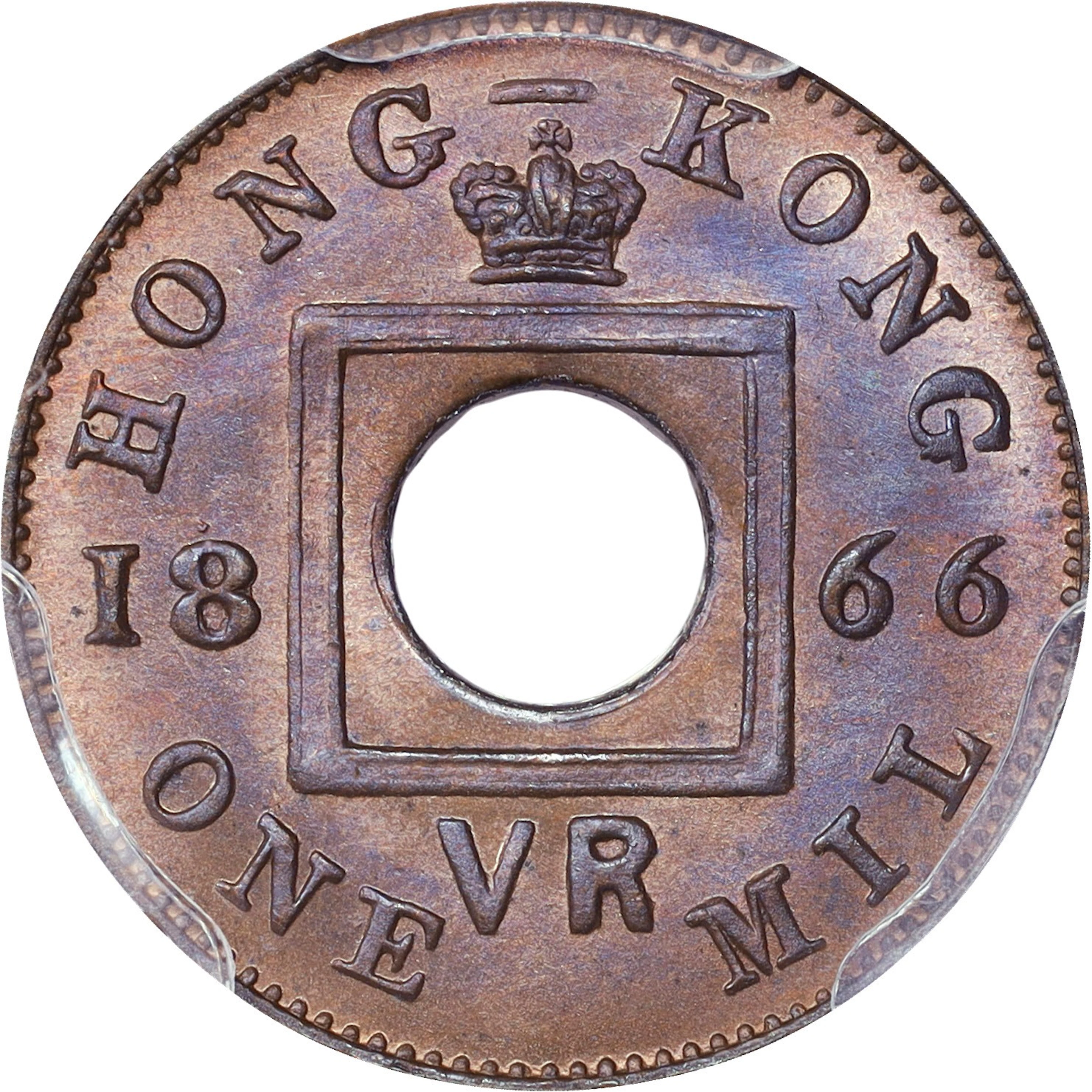(t) HONG KONG (SAR). Mil, 1866. Birmingham (Heaton) Mint. Victoria.