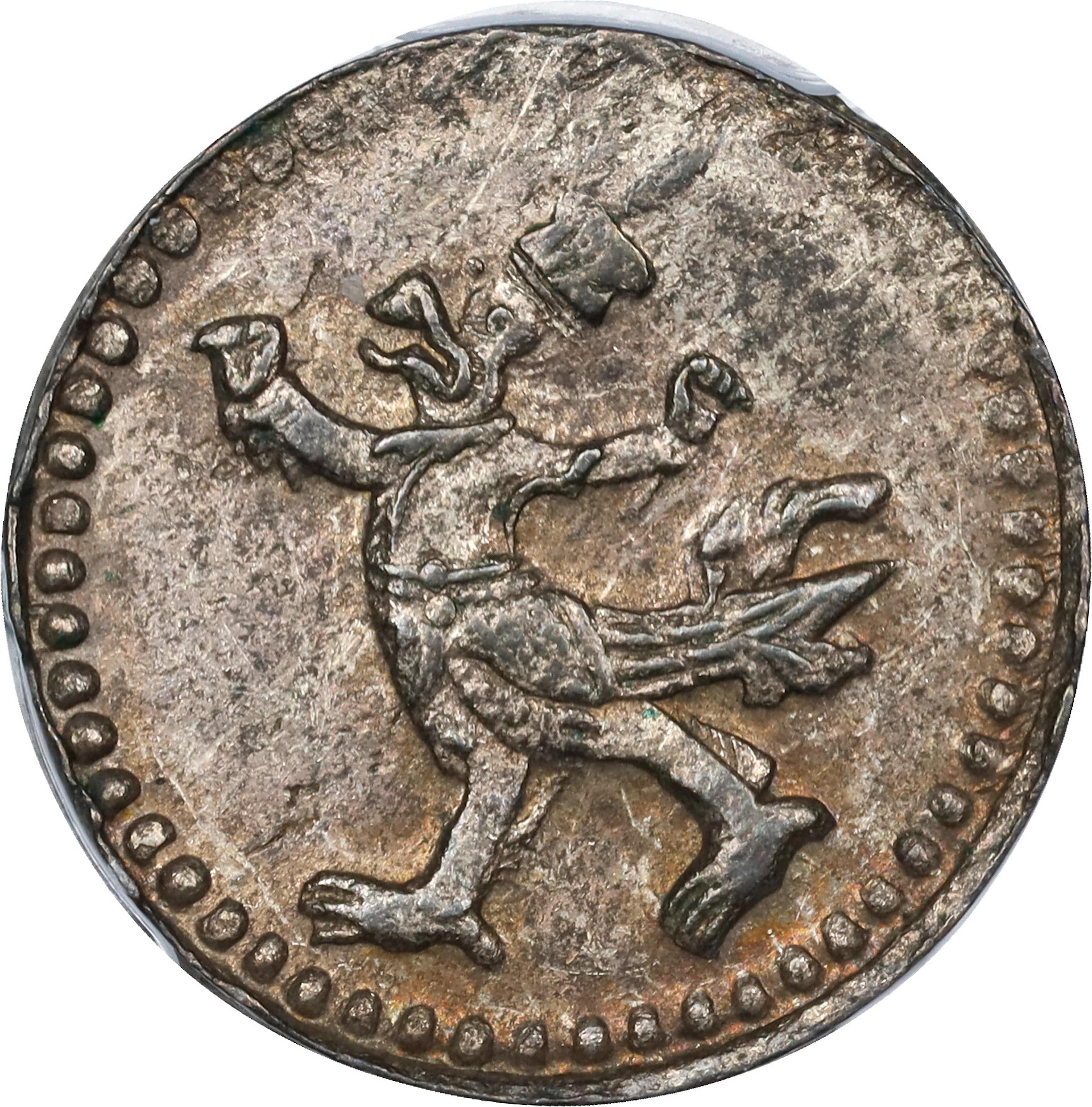 CAMBODIA. 2 Pe (1/2 Fuang), ND (1880). Norodom I. PCGS AU-53.