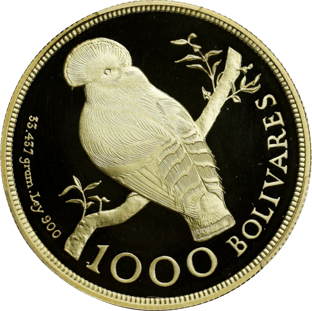 VENEZUELA. 1000 Bolivares, 1975. London or Llantrisant Mint. PCGS