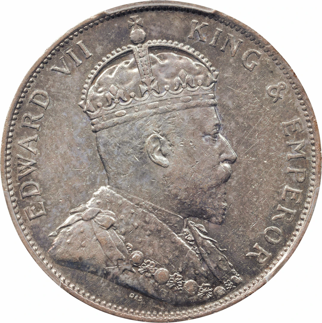 (t) HONG KONG (SAR). 50 Cents, 1902. London Mint. Edward VII. PCGS AU-53.