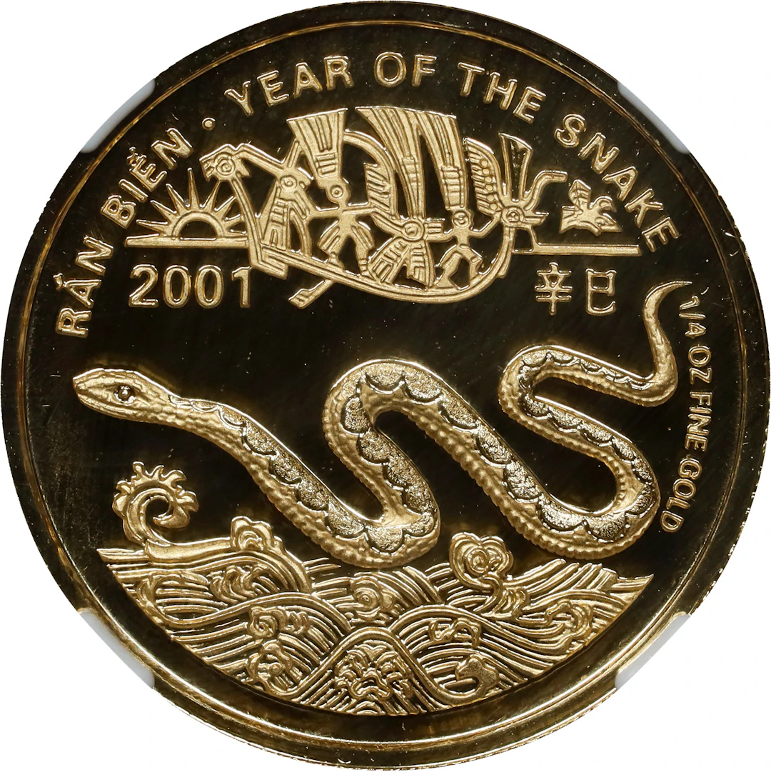 VIETNAM. Gold 20000 Dong, 2001. Lunar Series, Year of the Snake. NGC
