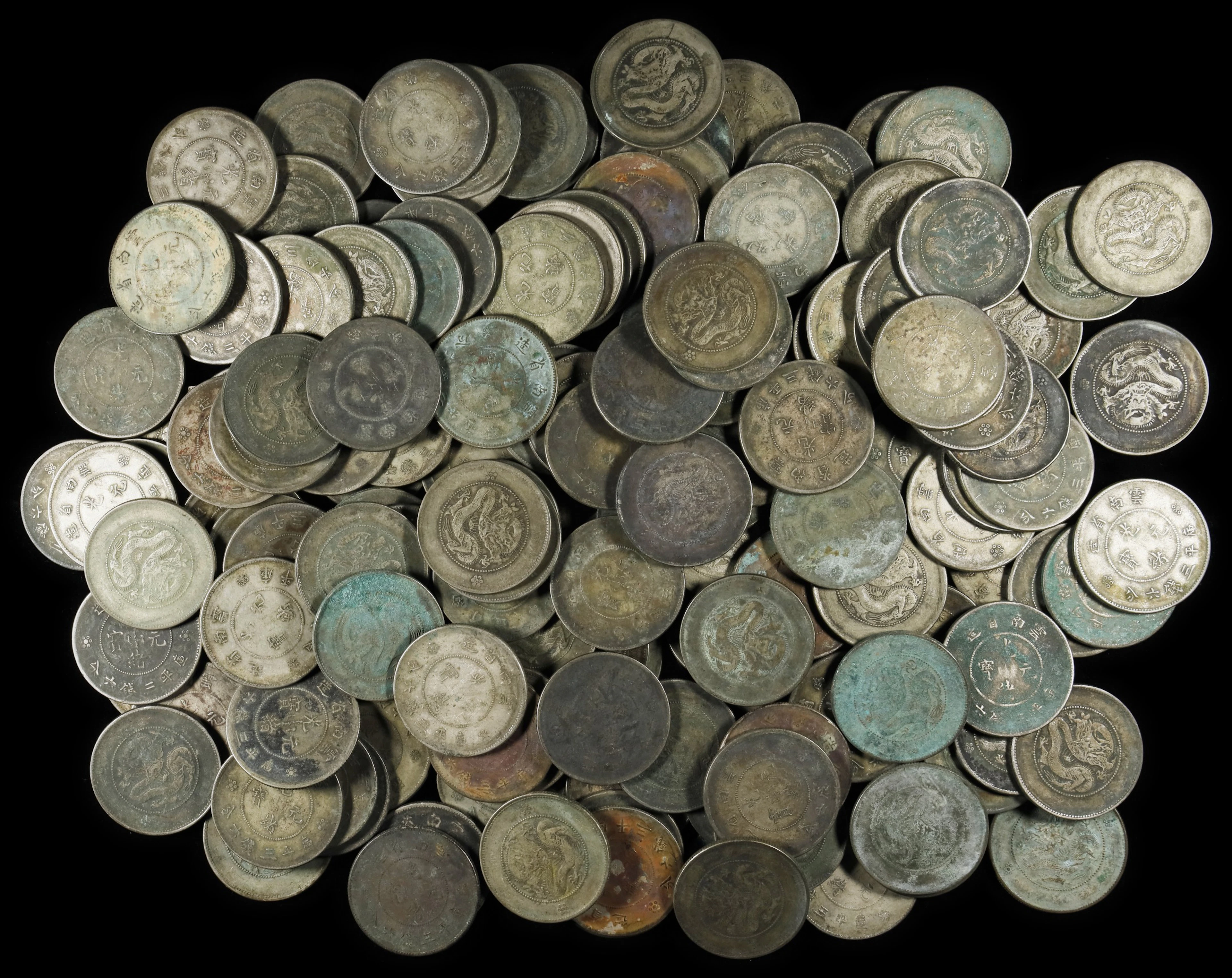 (t) CHINA. Yunnan. Group of 3 Mace 6 Candareens (Approximately 200