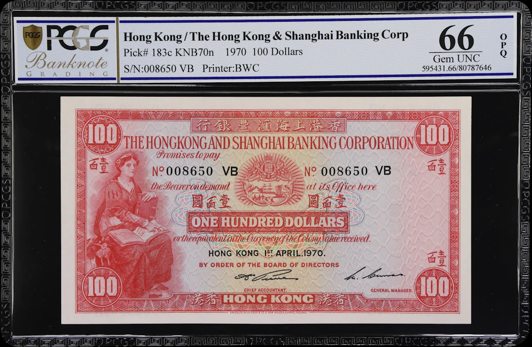 HONG KONG (SAR). Hong Kong & Shanghai Banking Corporation. 100 Dollars