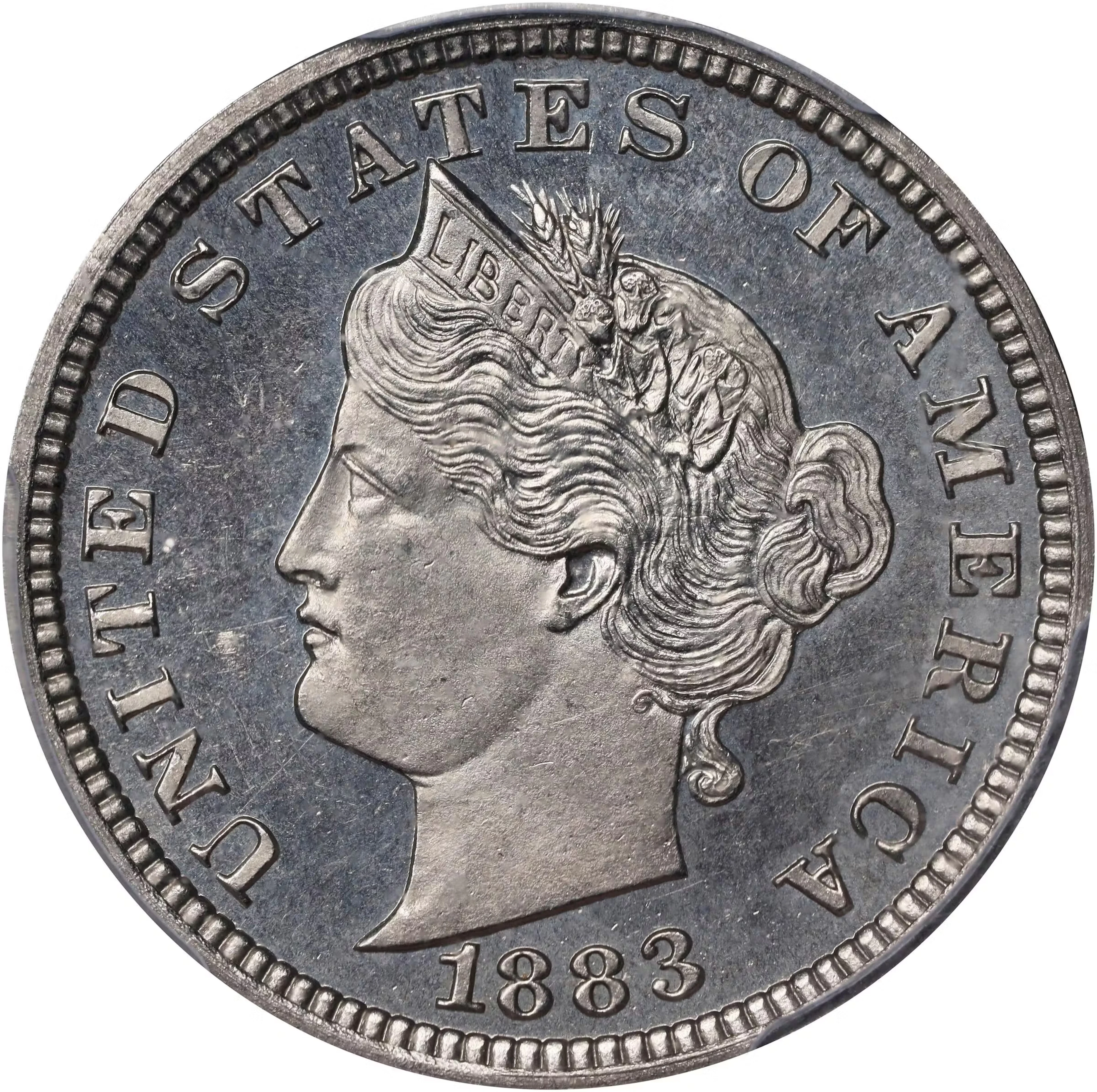 1883 Pattern Liberty Head Nickel. Judd-1704, Pollock-1908. Rarity-6-.